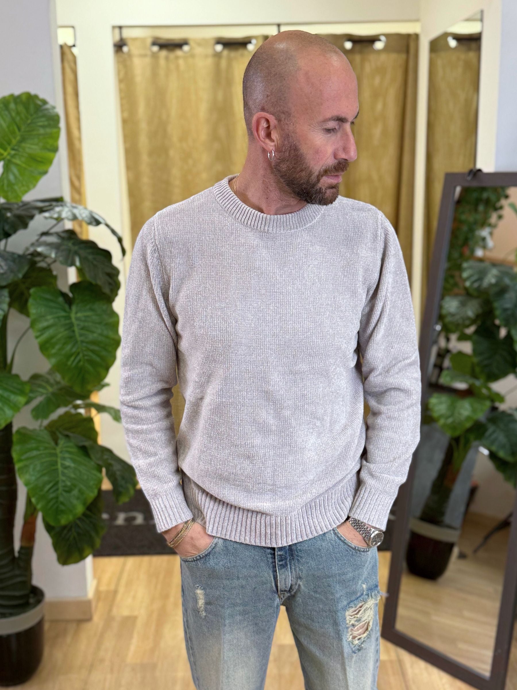 Maglioncino Ciniglia LP Grigio Perla