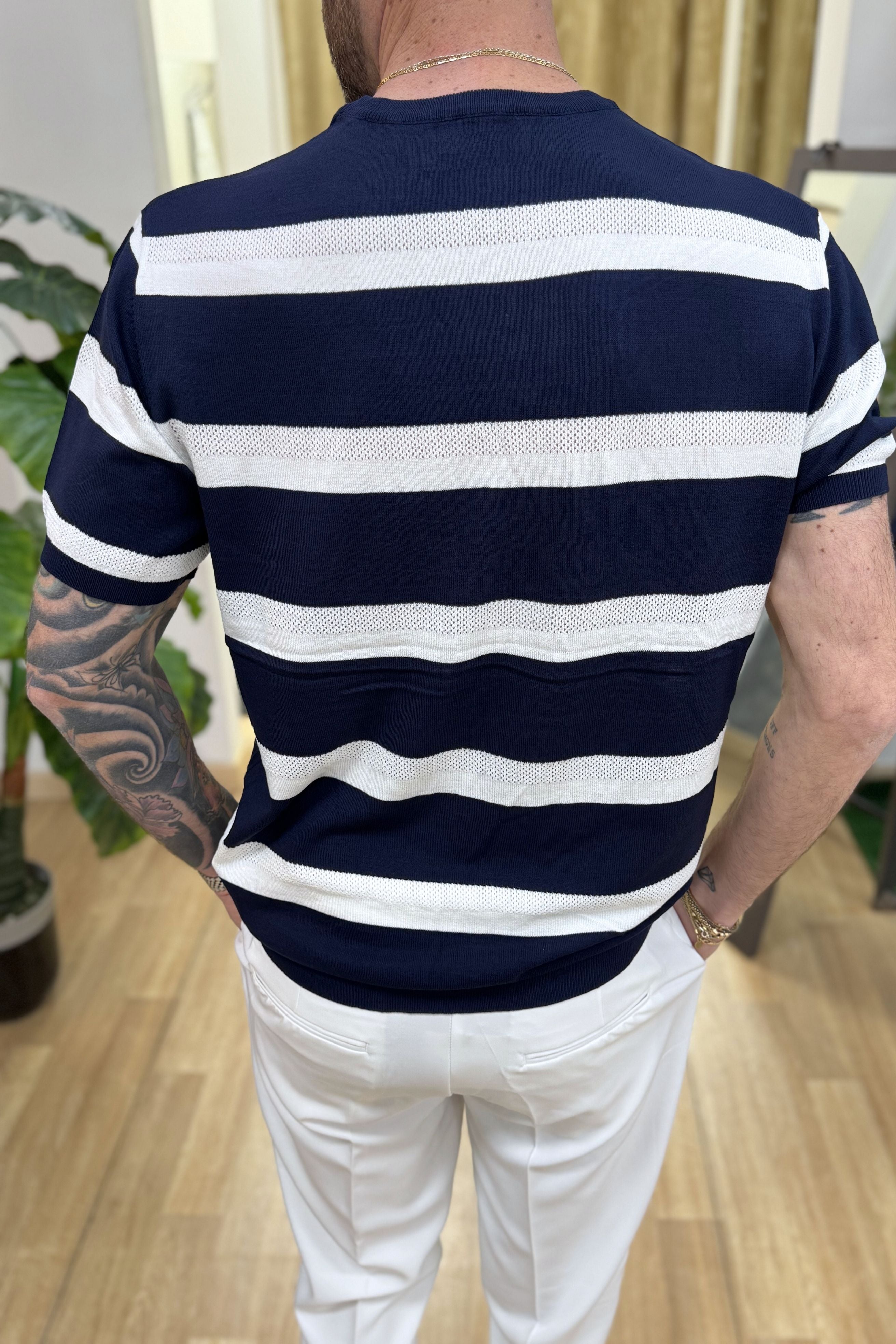 Maglioncino Rigato BL Blu