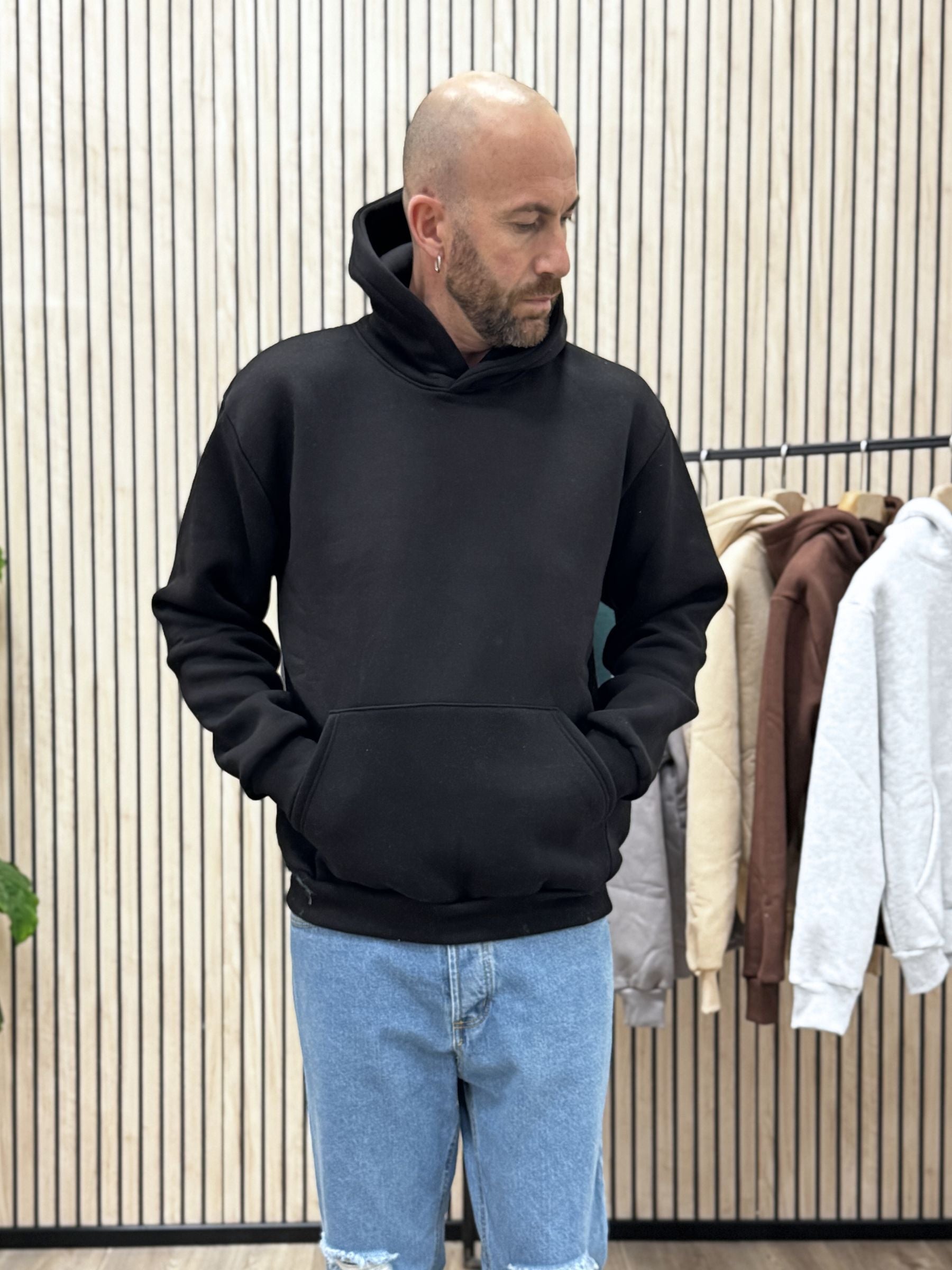 Felpa Boxy-Fit Nero