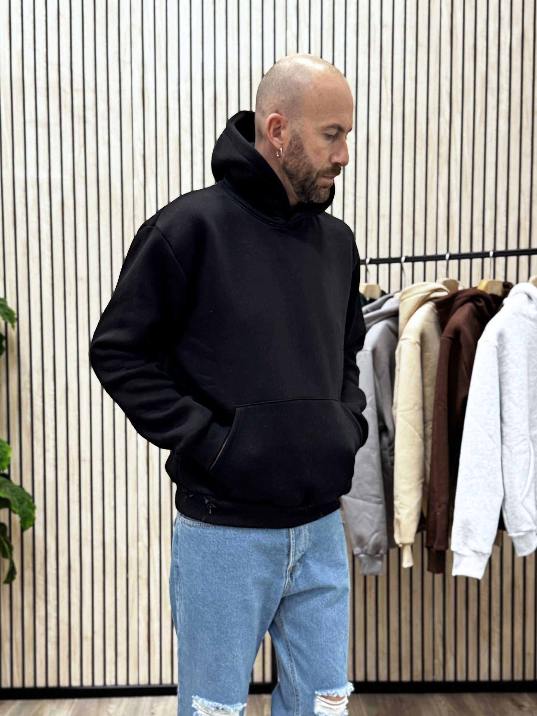 Felpa Boxy-Fit Nero
