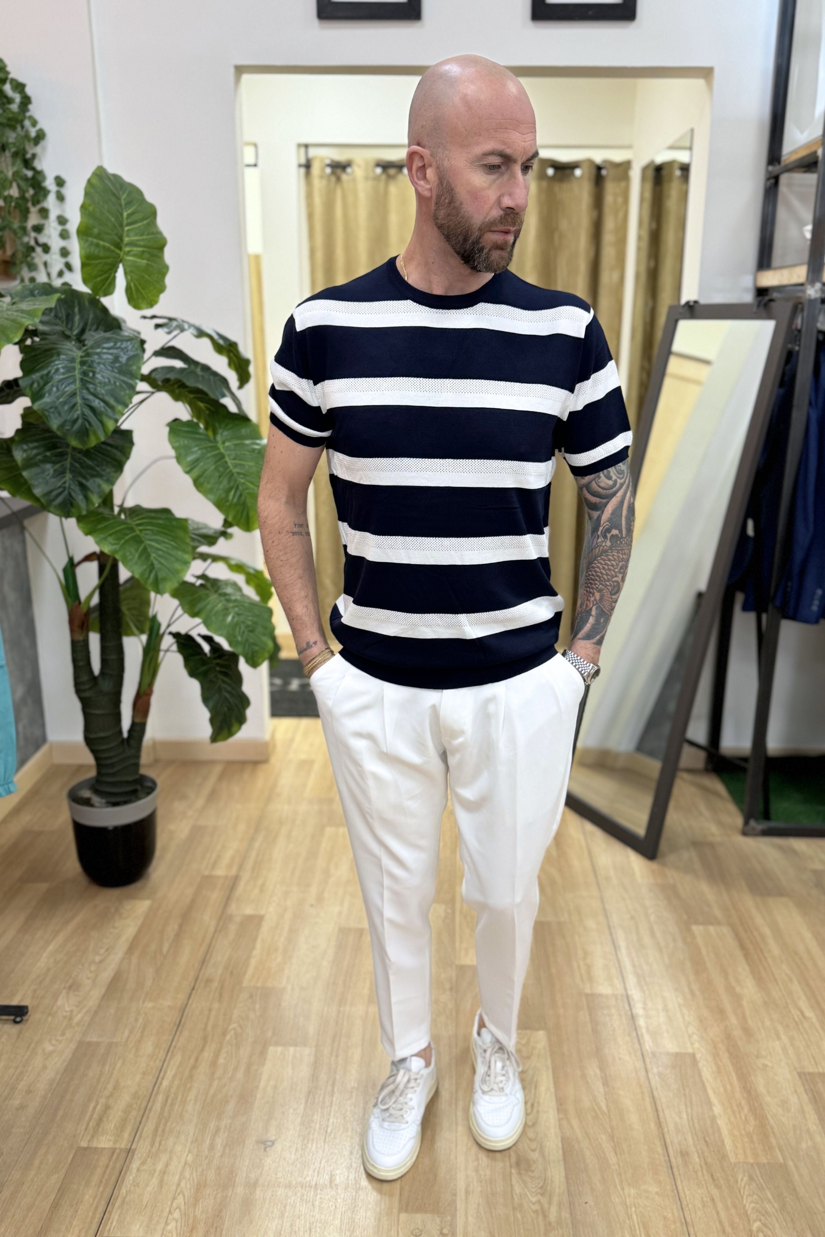 Maglioncino Rigato BL Blu