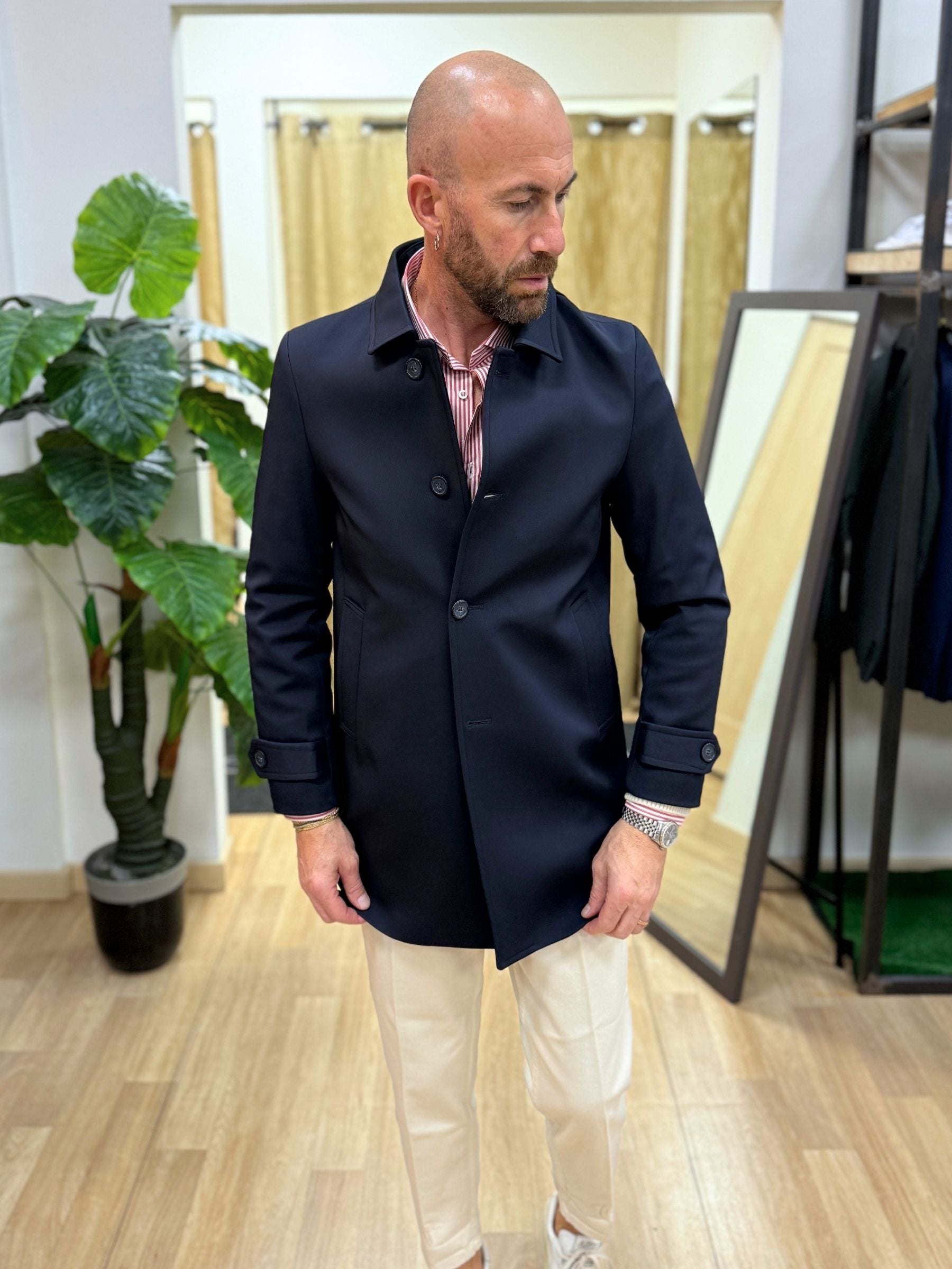 Trench Muster Blu