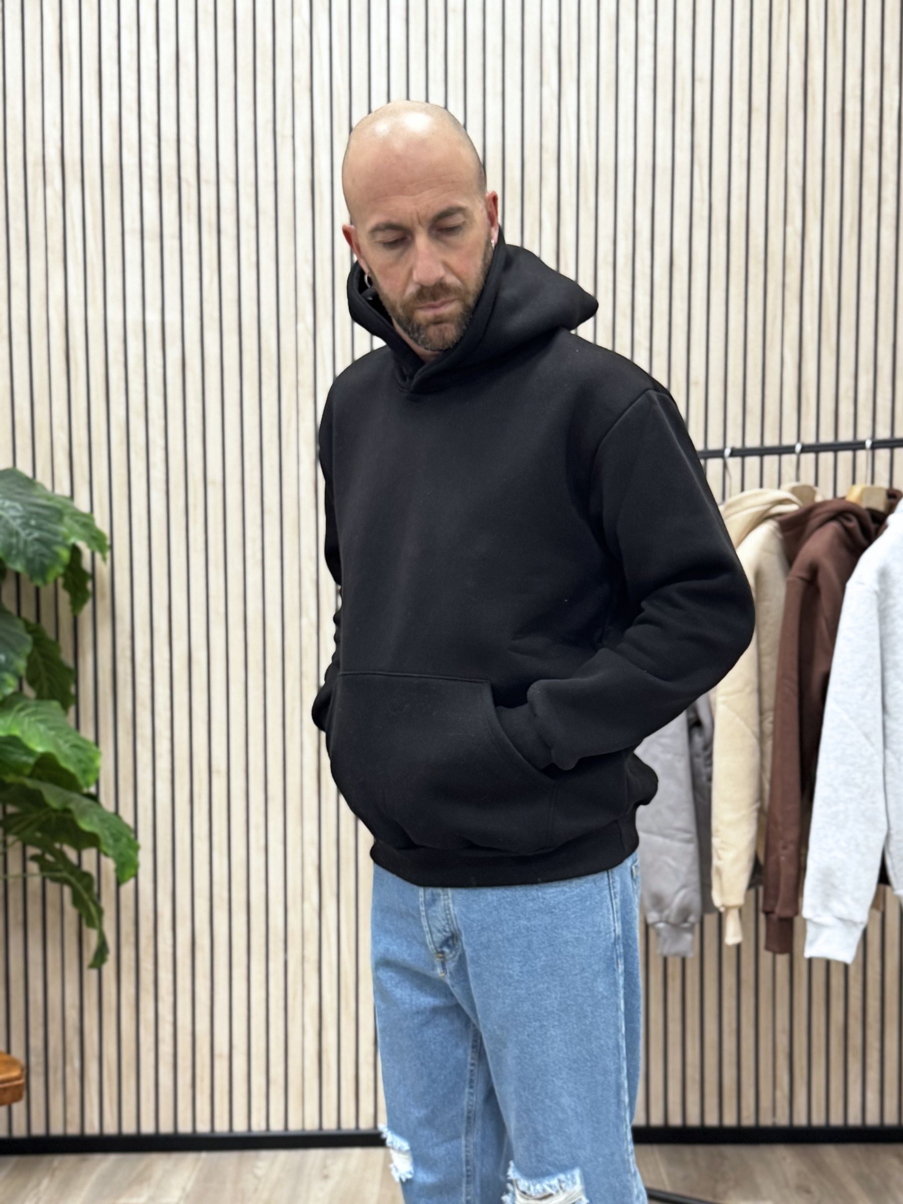 Felpa Boxy-Fit Nero