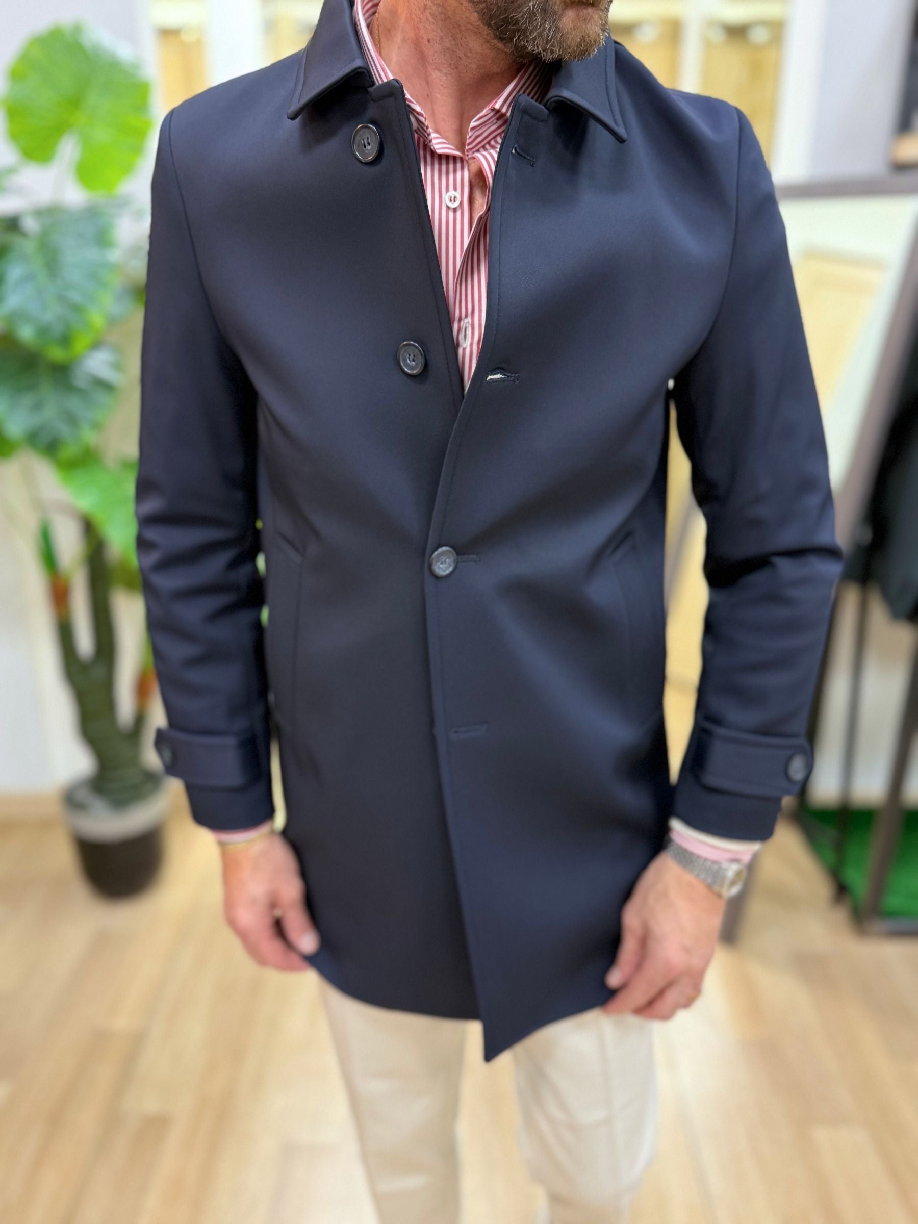Trench Muster Blu