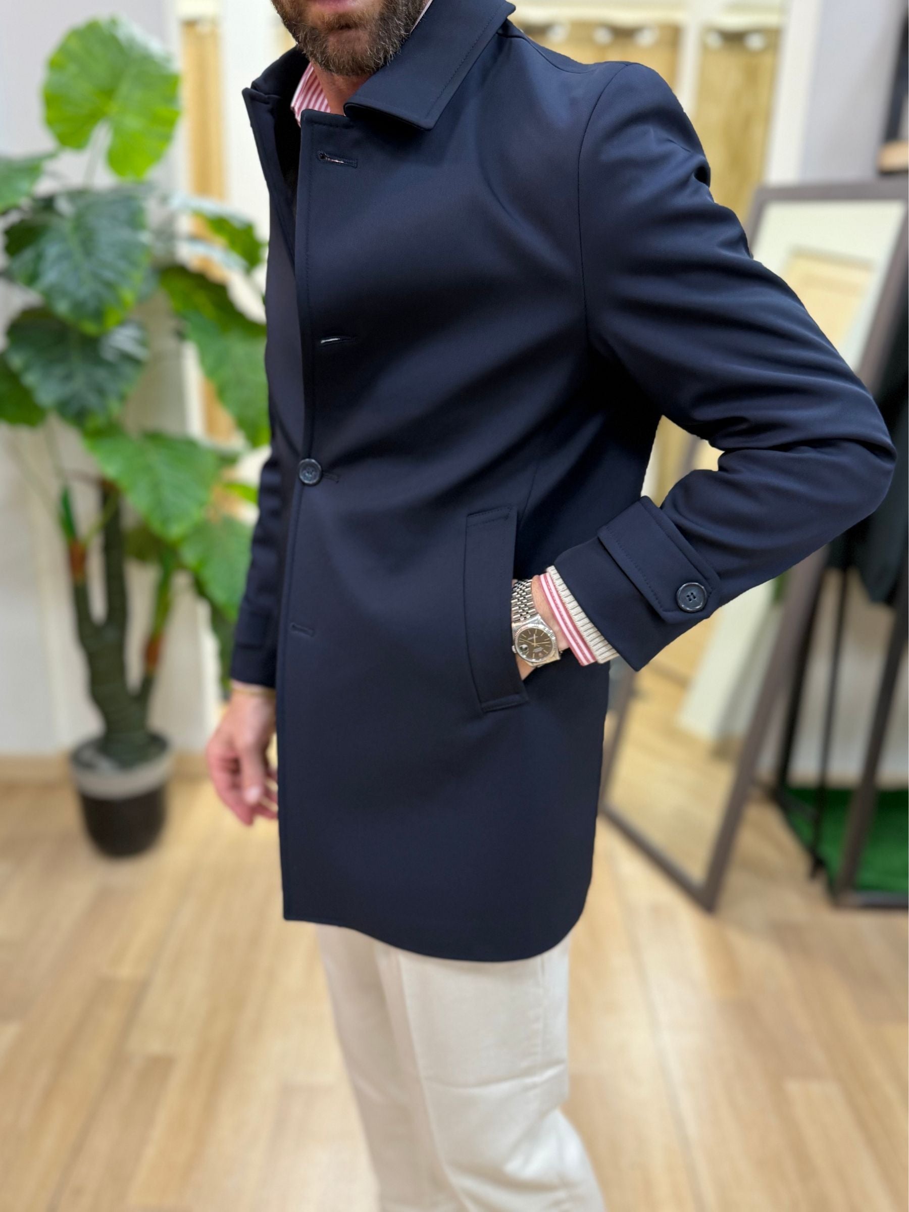 Trench Muster Blu