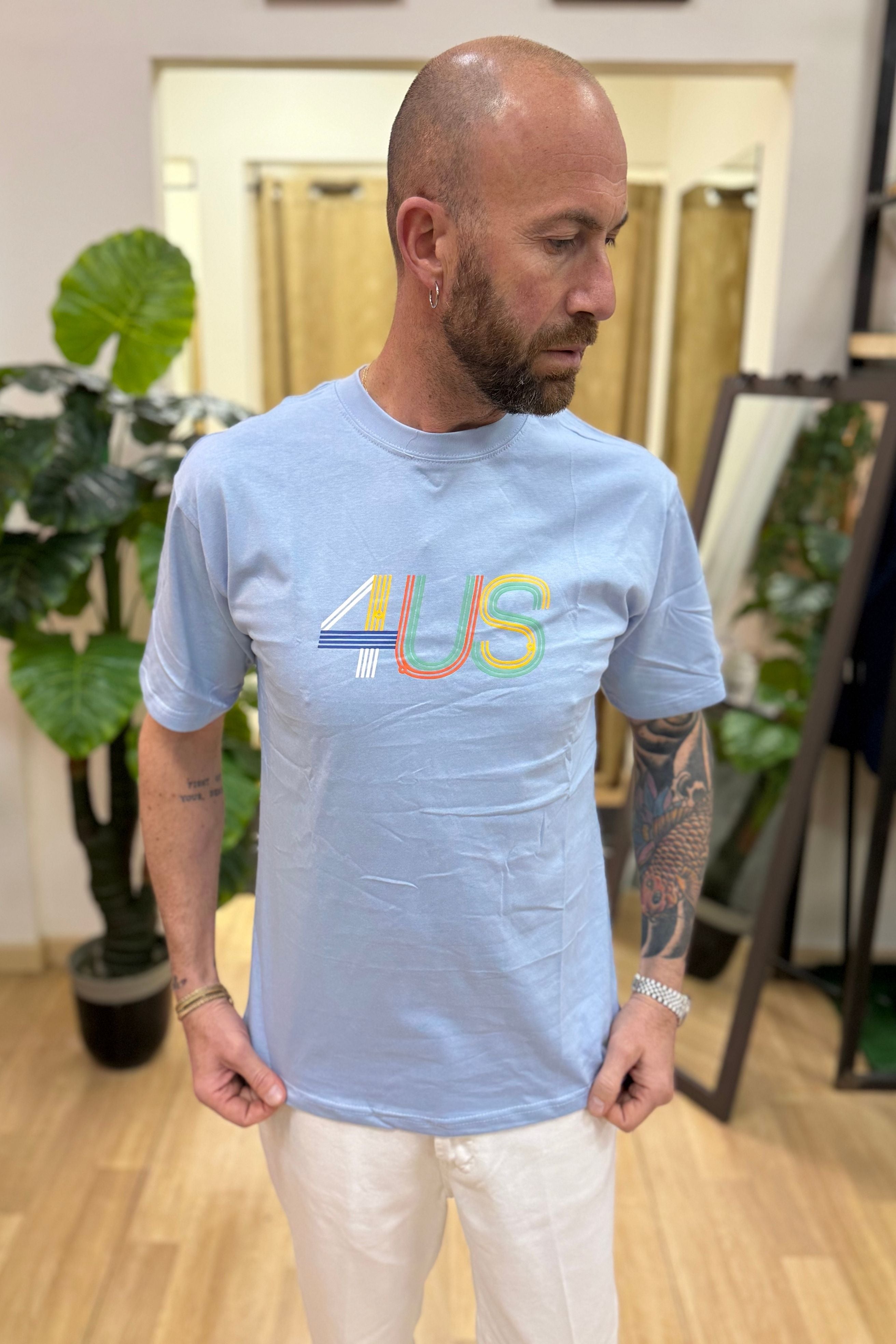 T-Shirt Rainbow 4US Celeste
