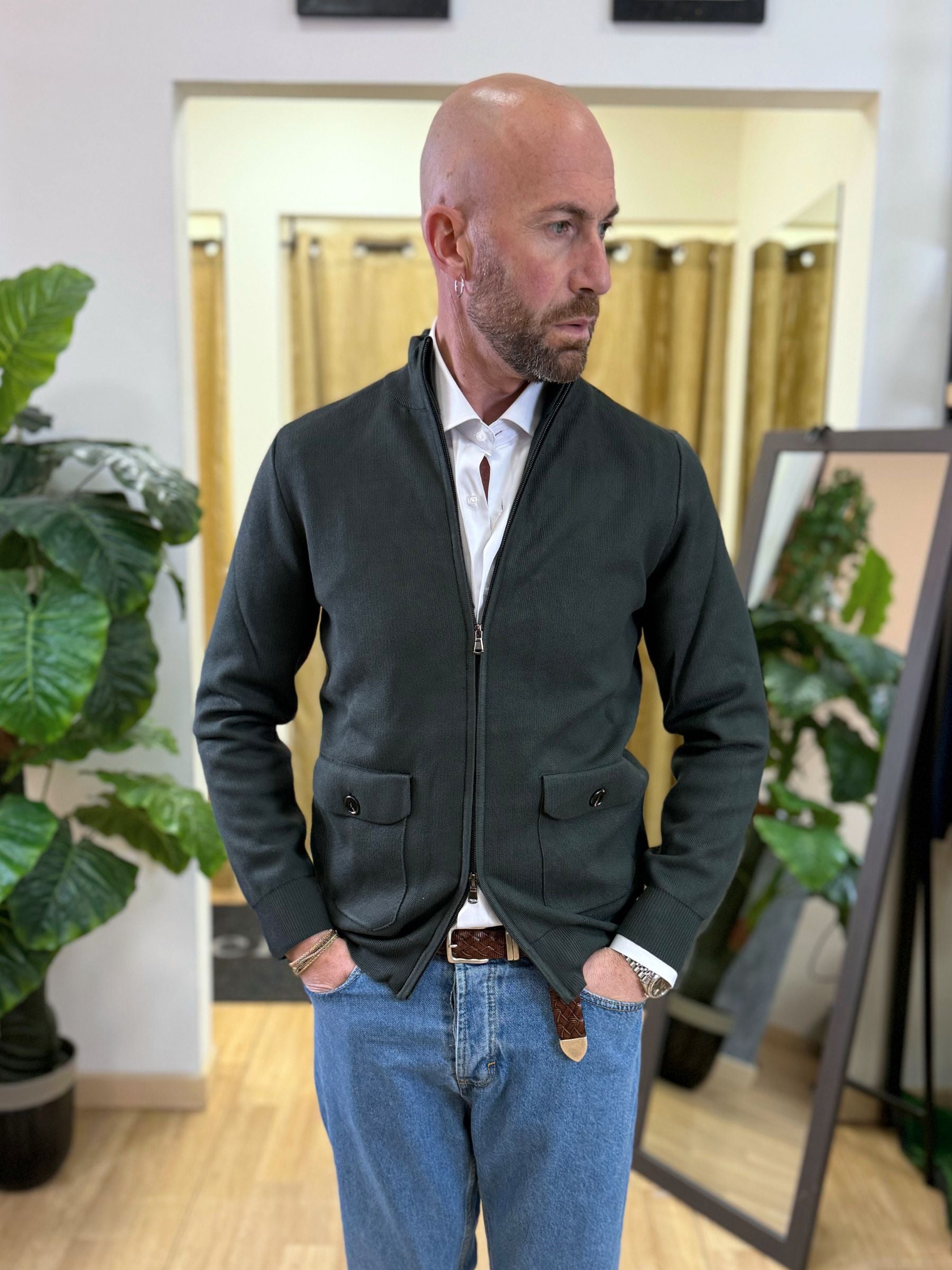 Cardigan Con Zip LP Verdone