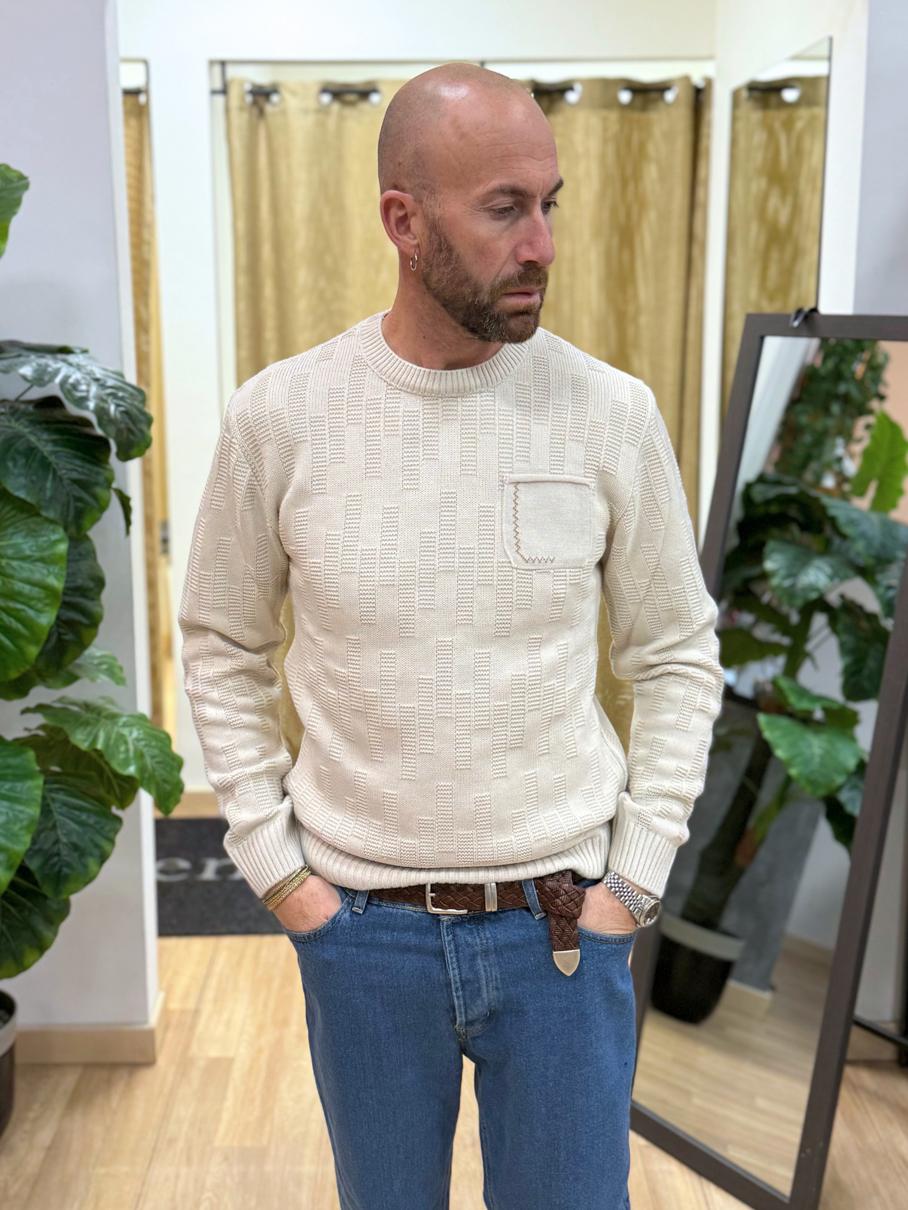 Maglioncino Con Taschino Freddy Beige