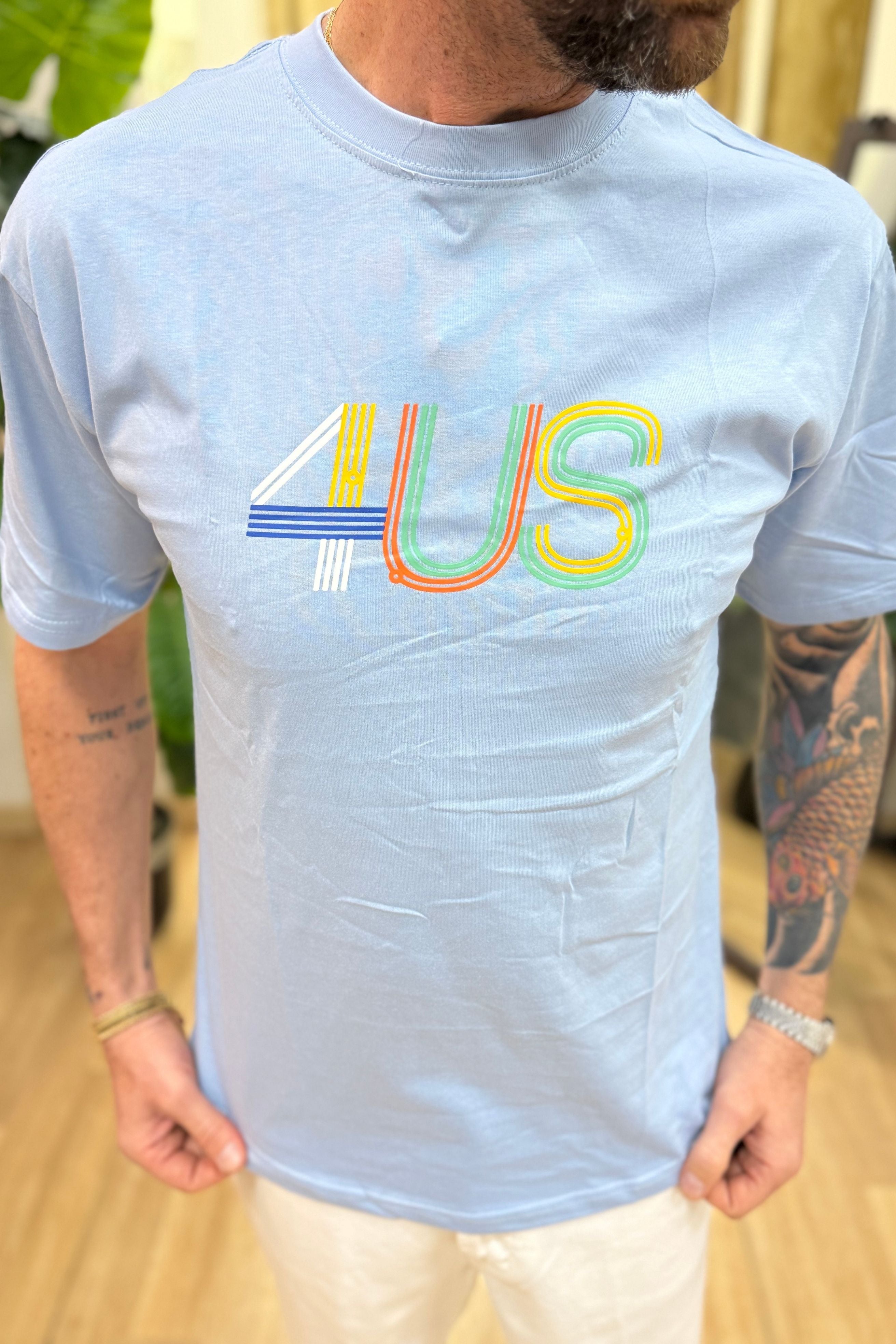 T-Shirt Rainbow 4US Celeste