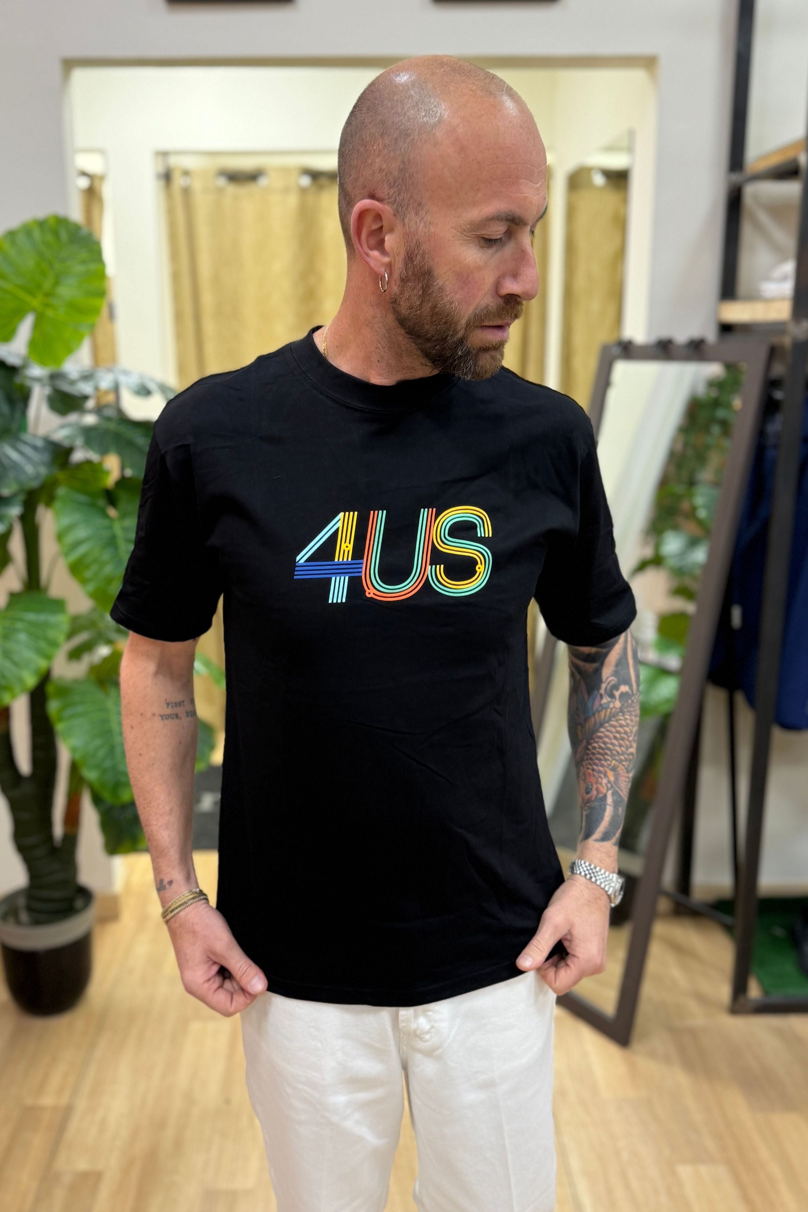 T-Shirt Rainbow 4US Nero