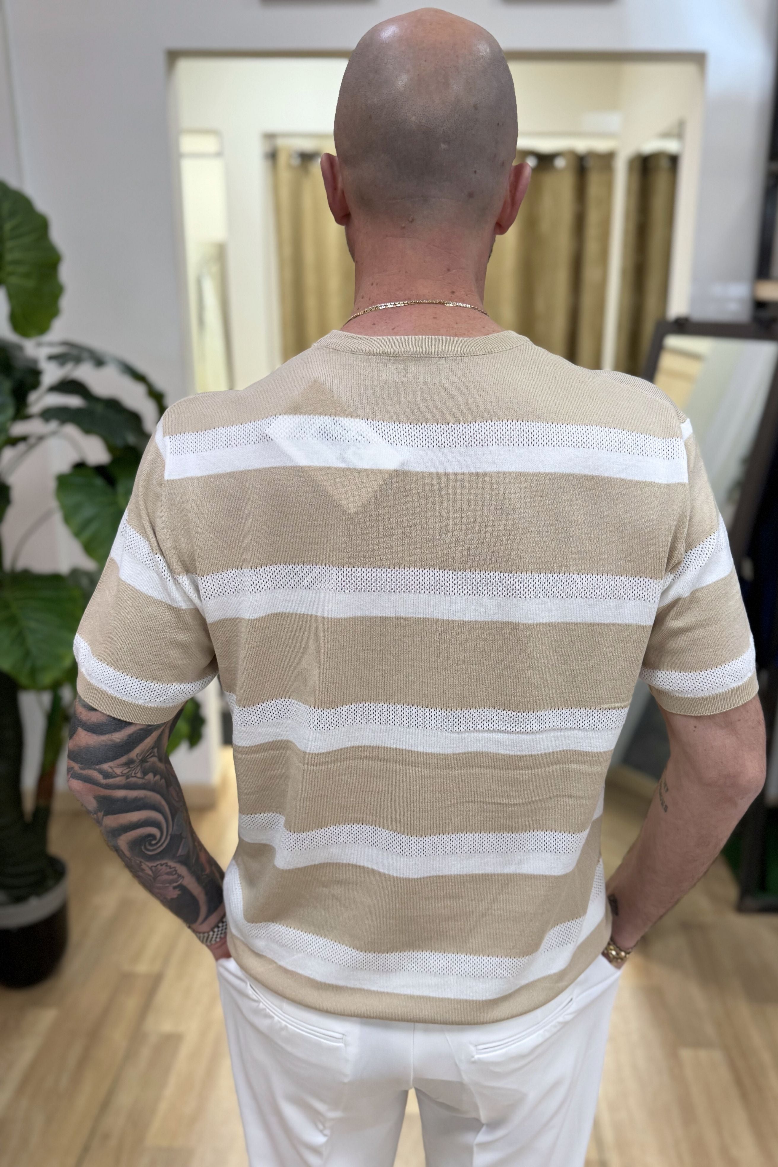Maglioncino Rigato BL Beige