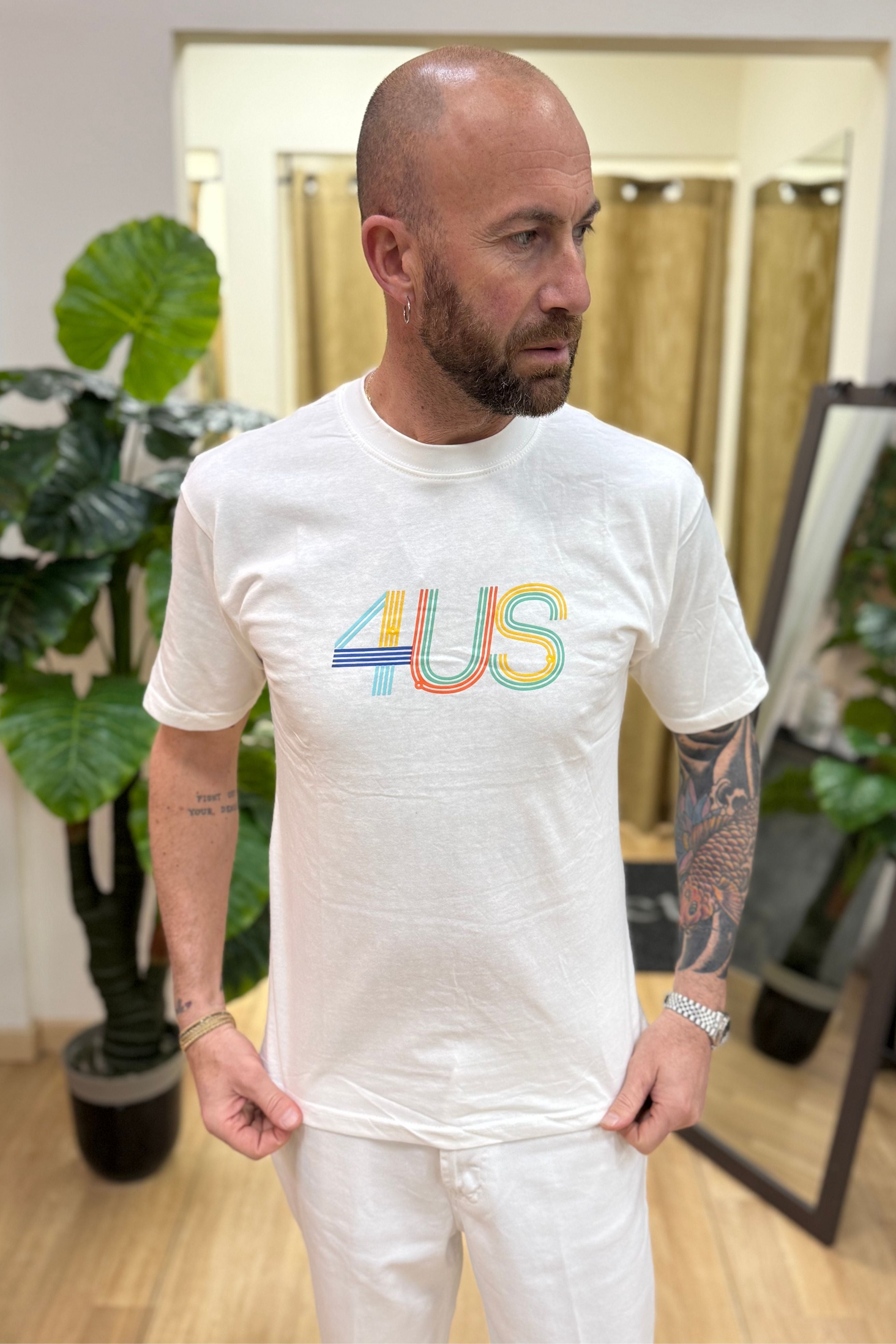 T-Shirt Rainbow 4US Bianco