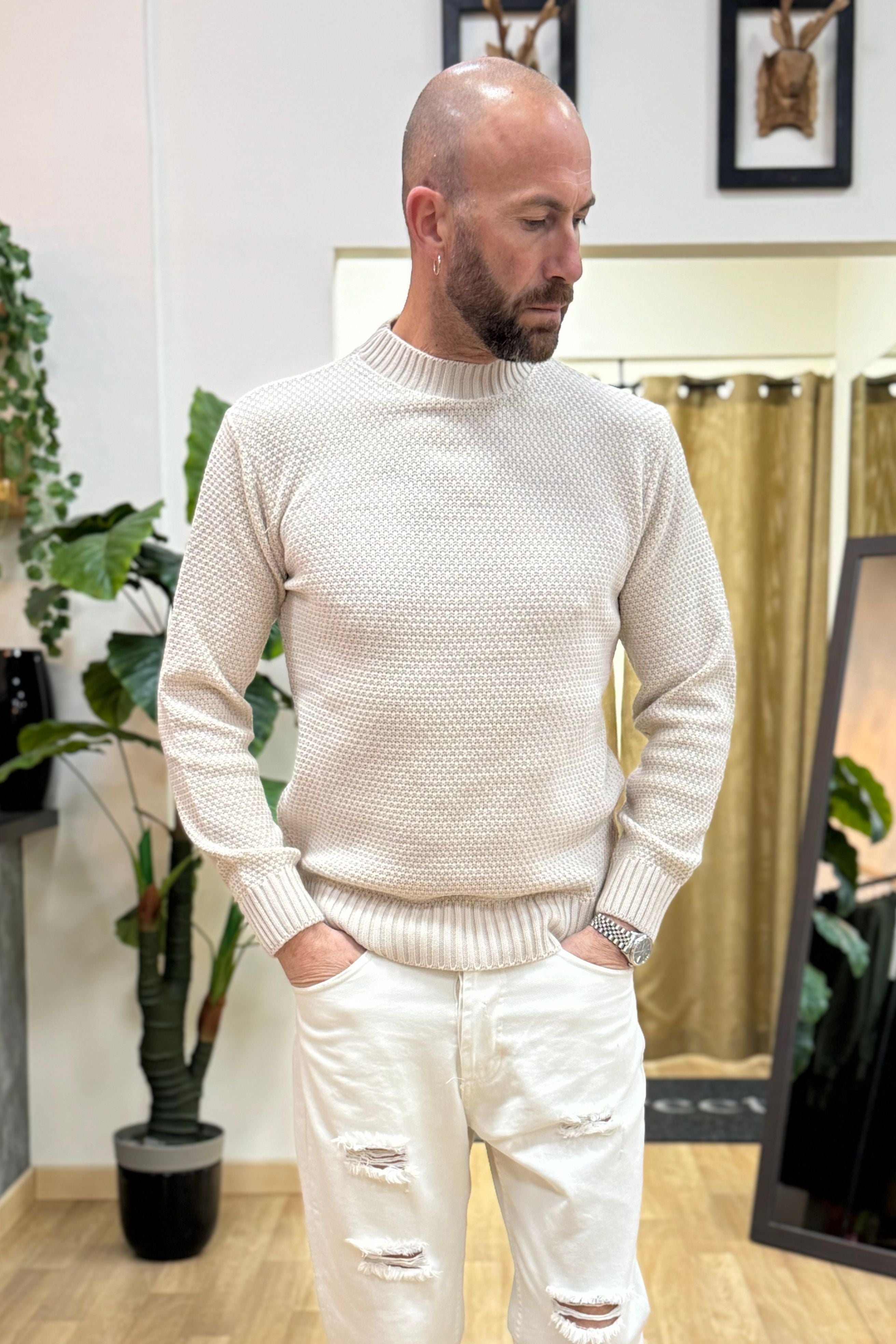 Maglioncino MezzoCollo MF Beige