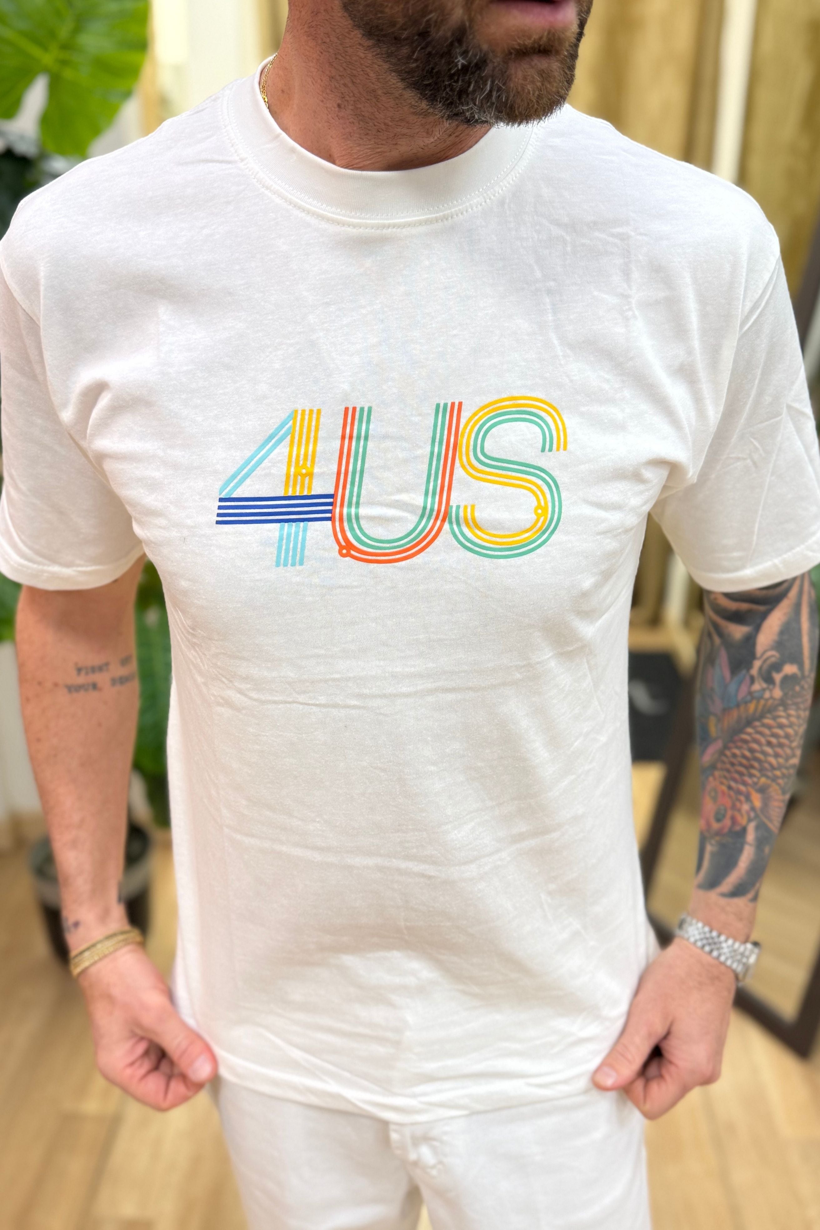 T-Shirt Rainbow 4US Bianco