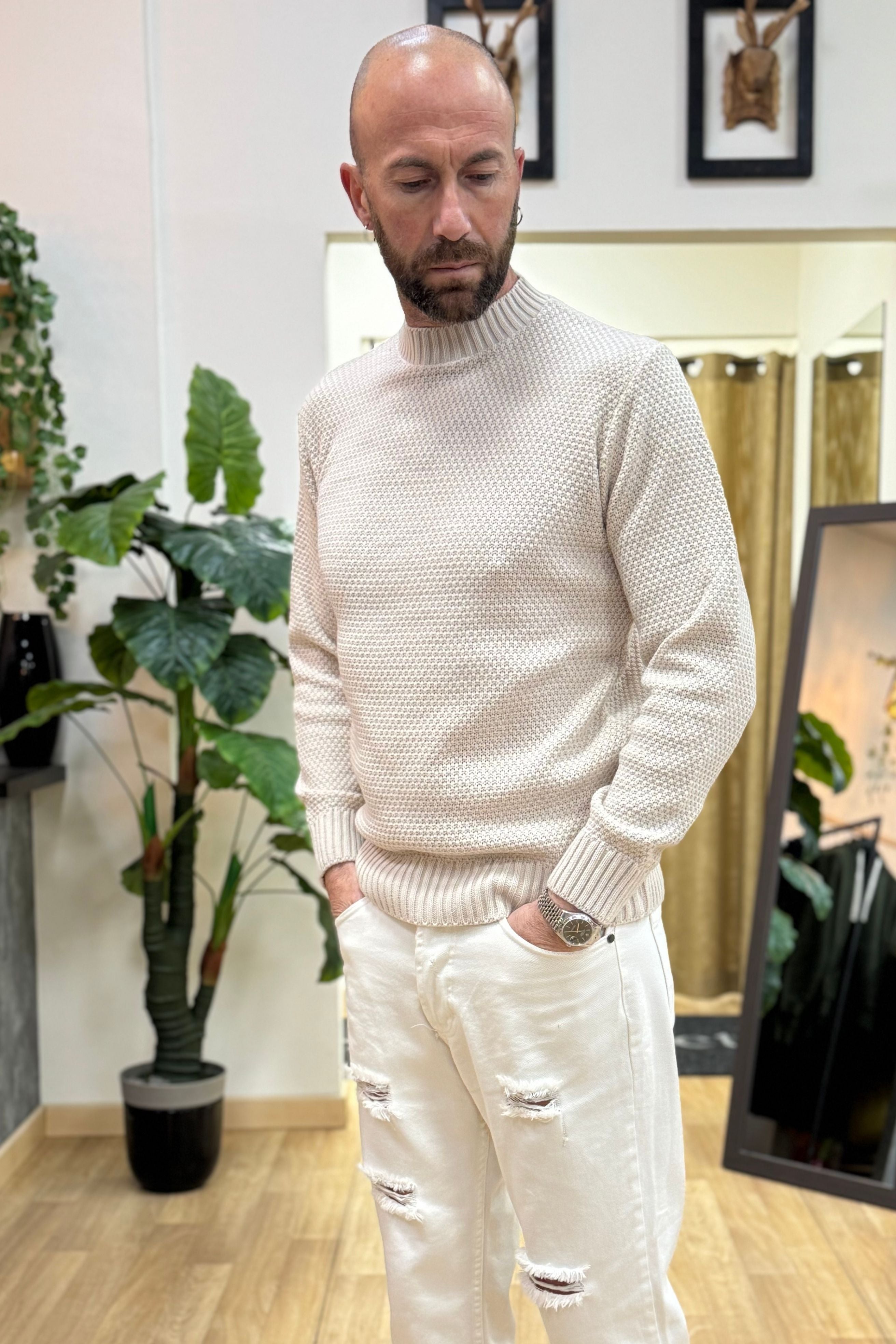 Maglioncino MezzoCollo MF Beige