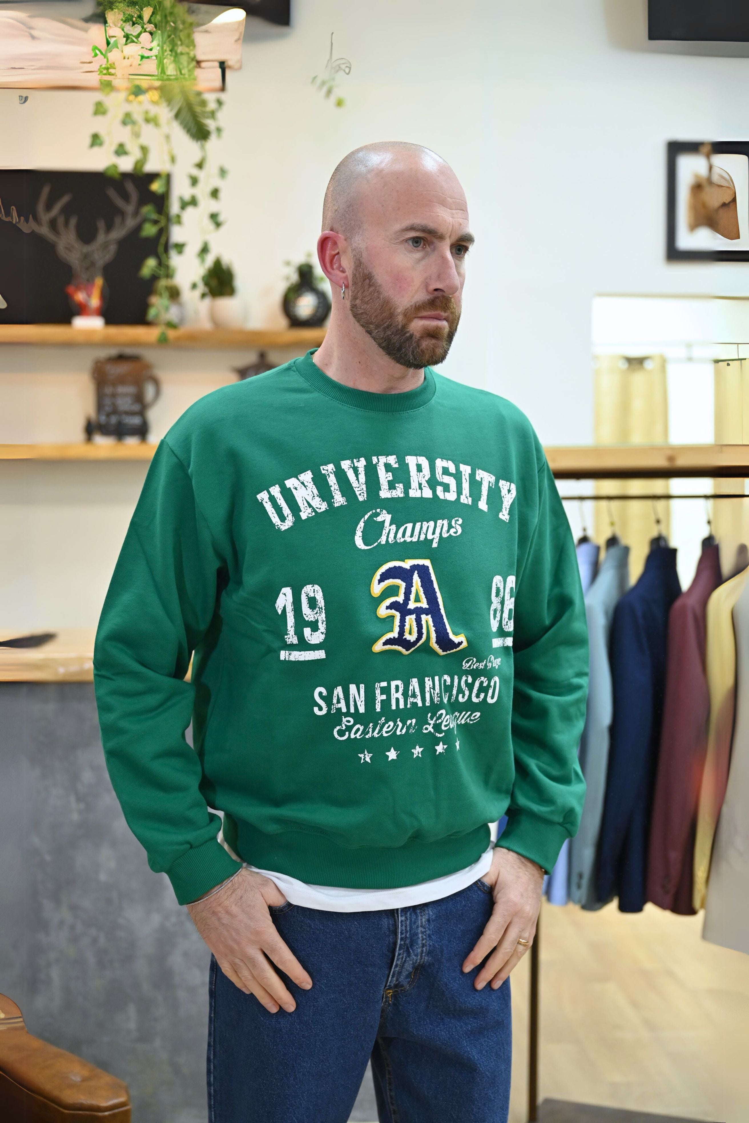 Felpa University Verde