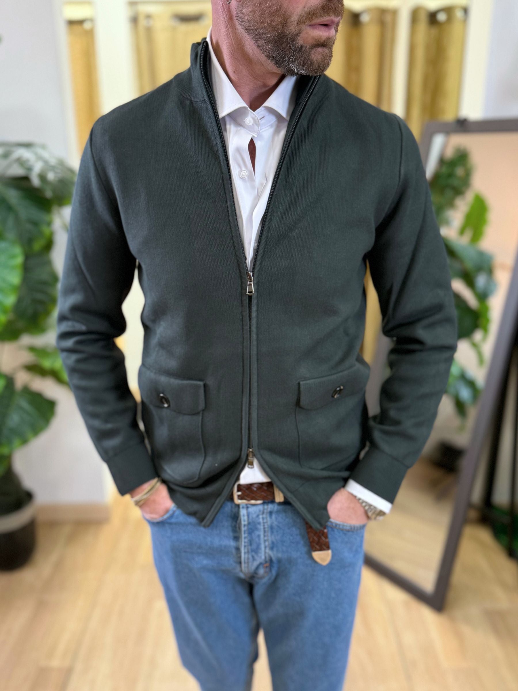 Cardigan Con Zip LP Verdone