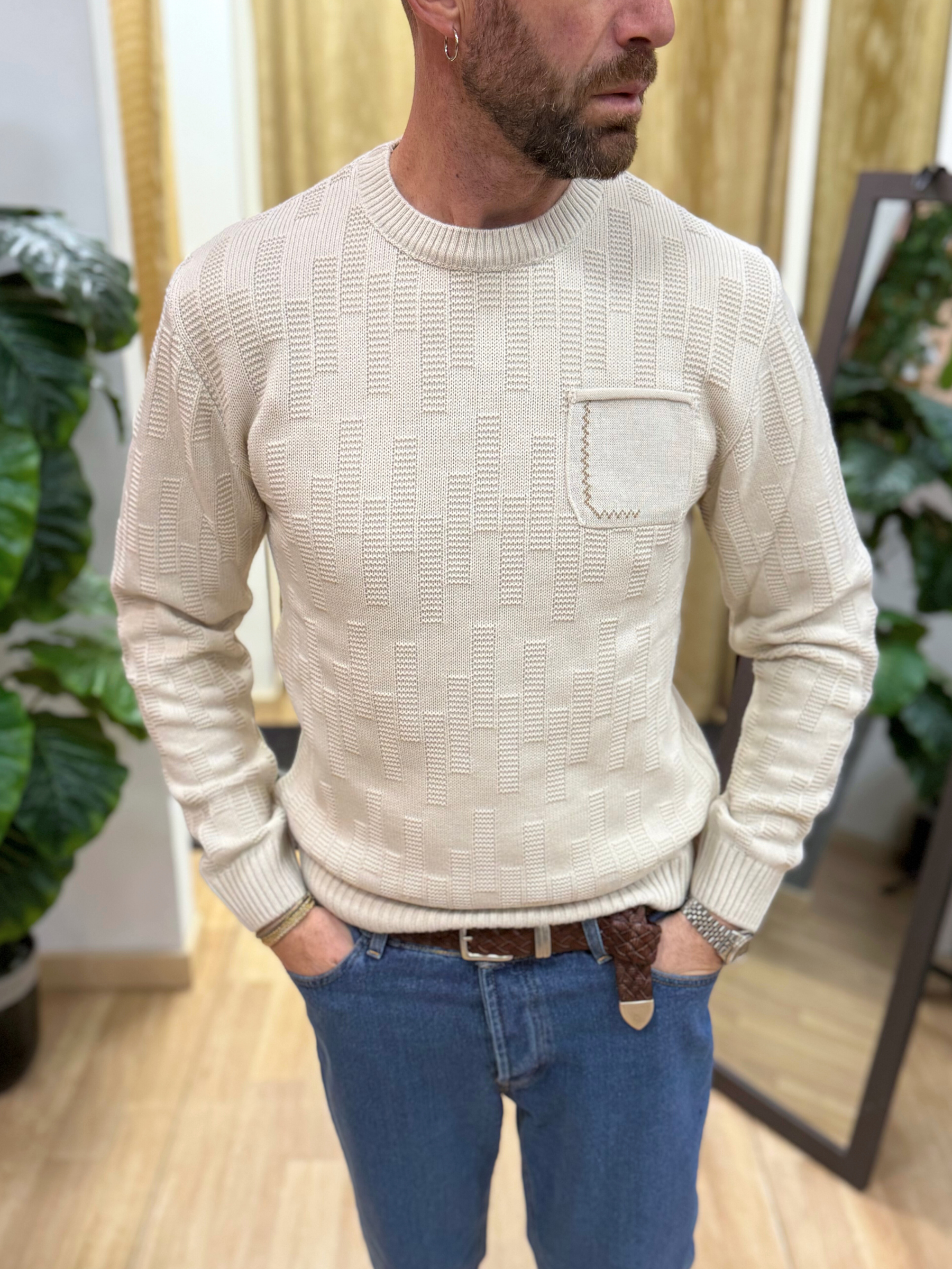 Maglioncino Con Taschino Freddy Beige