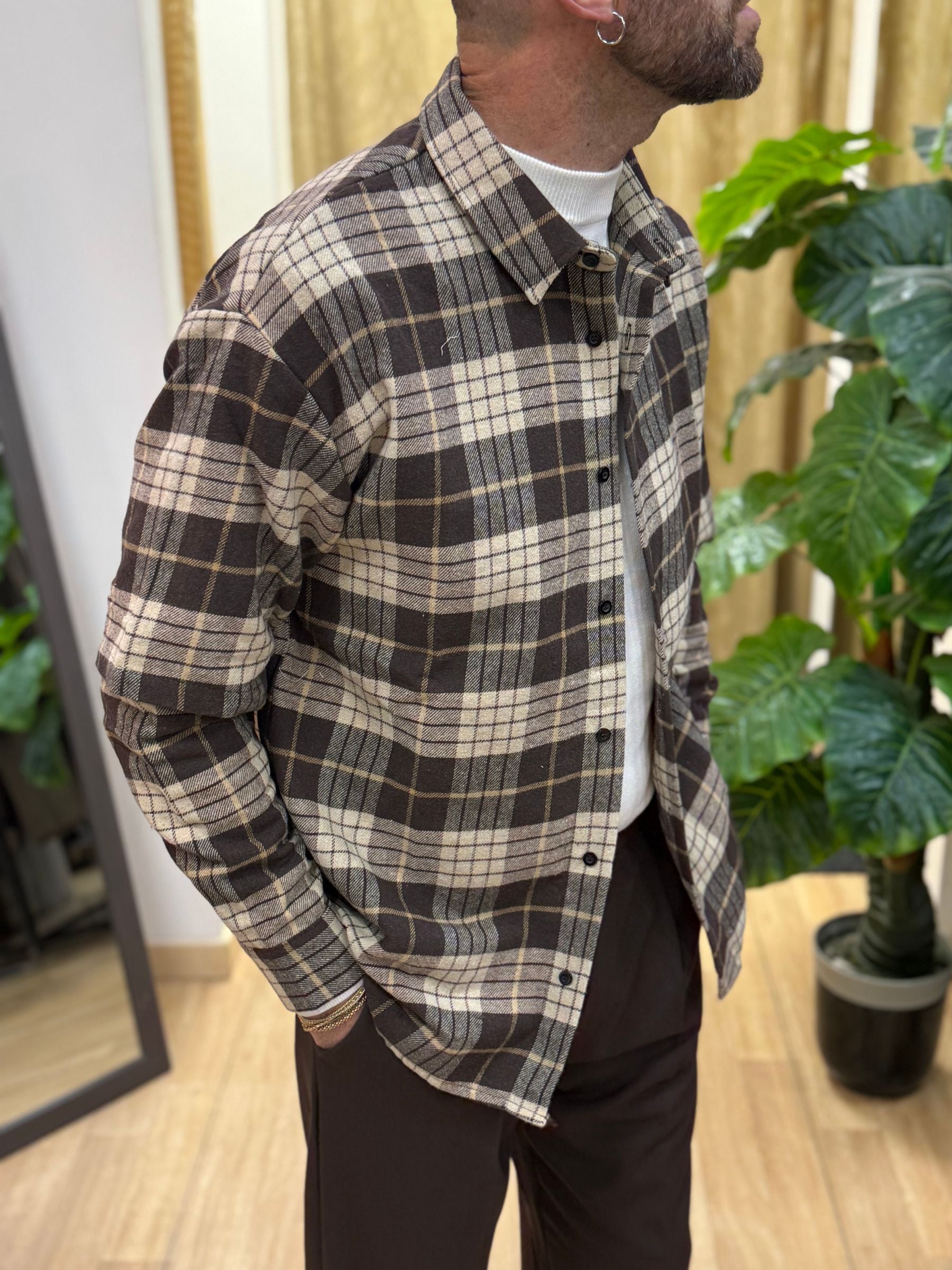 Camicione Scozzese Marrone