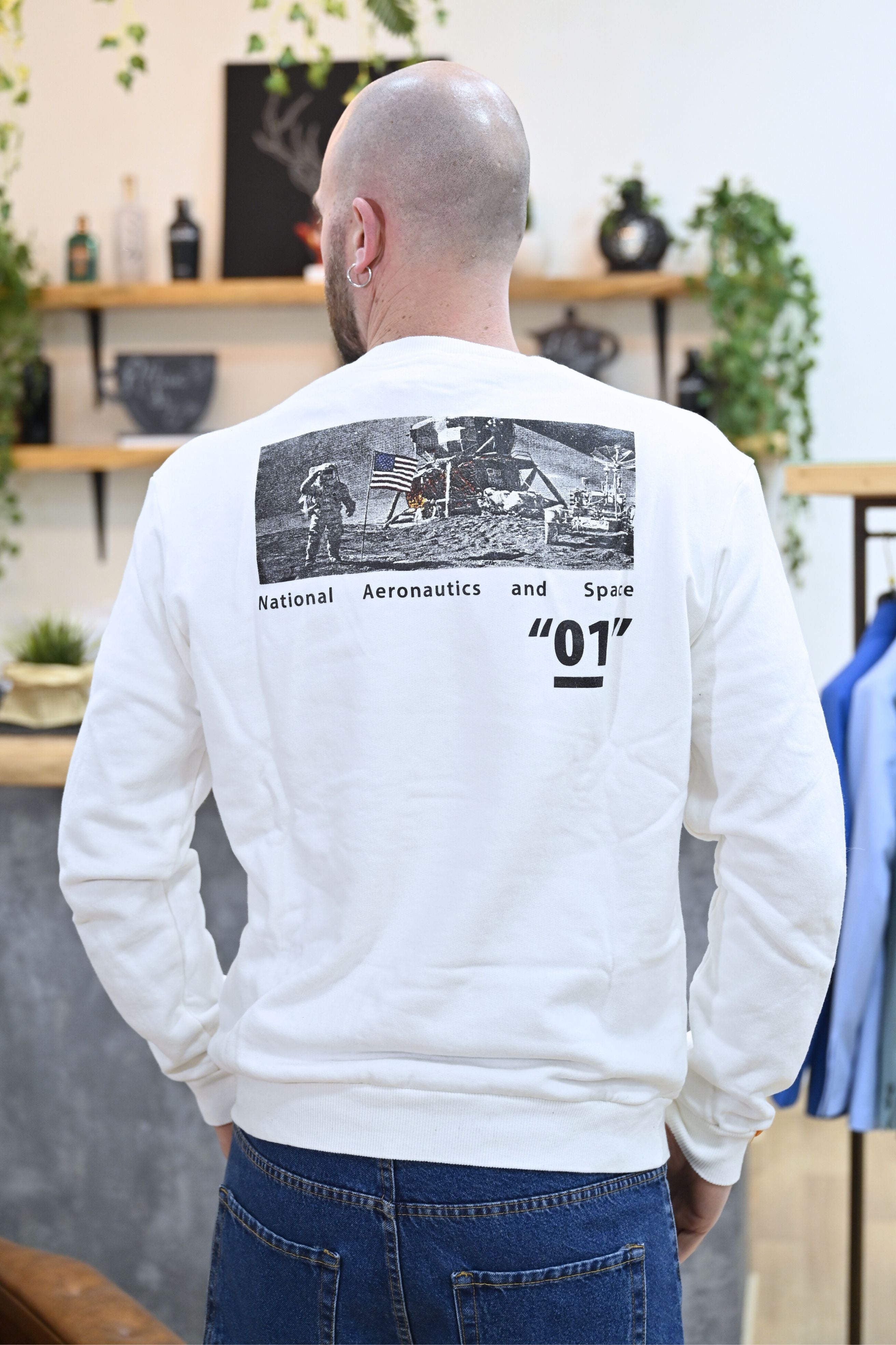 Felpa Girocollo Bianco