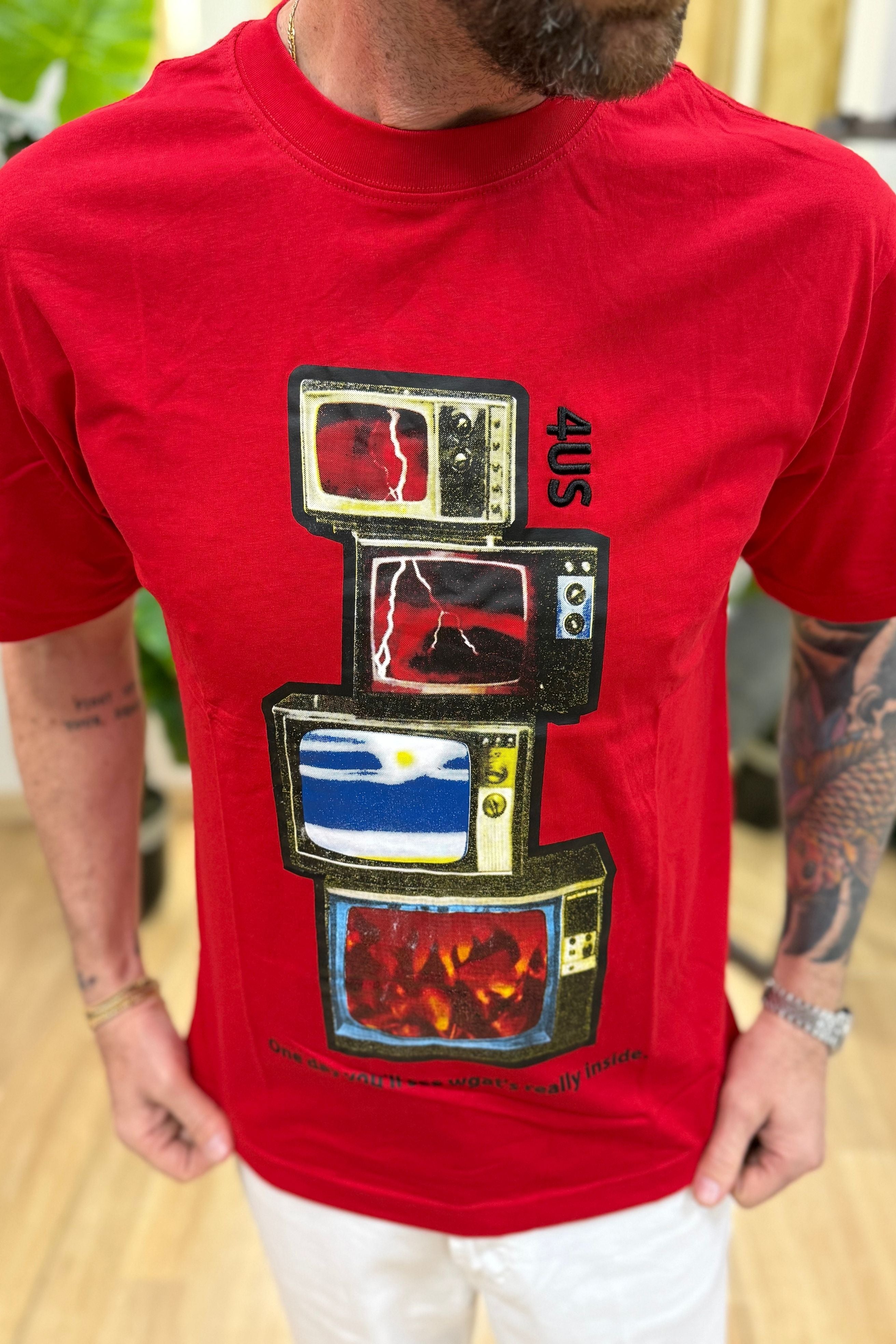 T-Shirt TV 4US Rosso