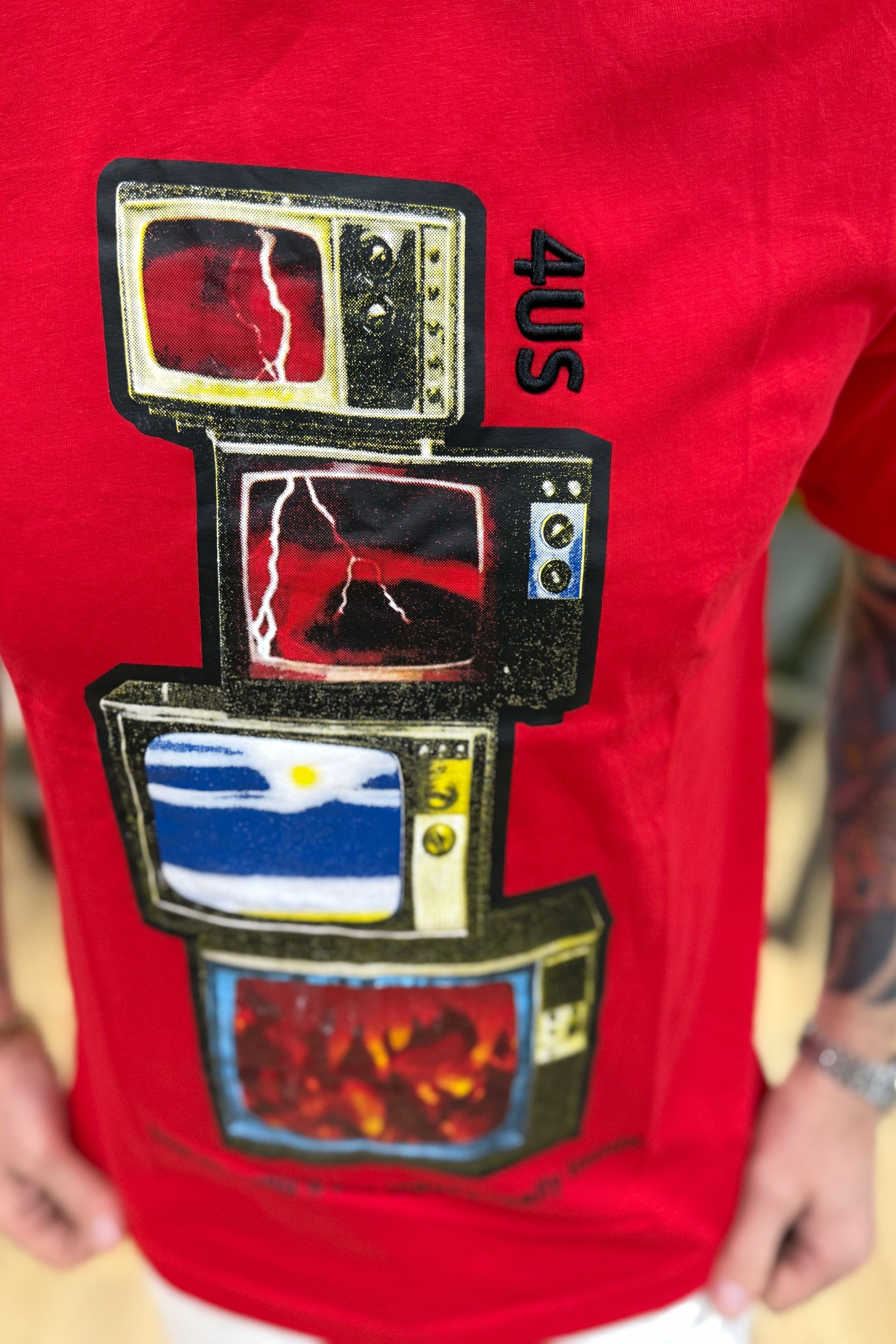 T-Shirt TV 4US Rosso