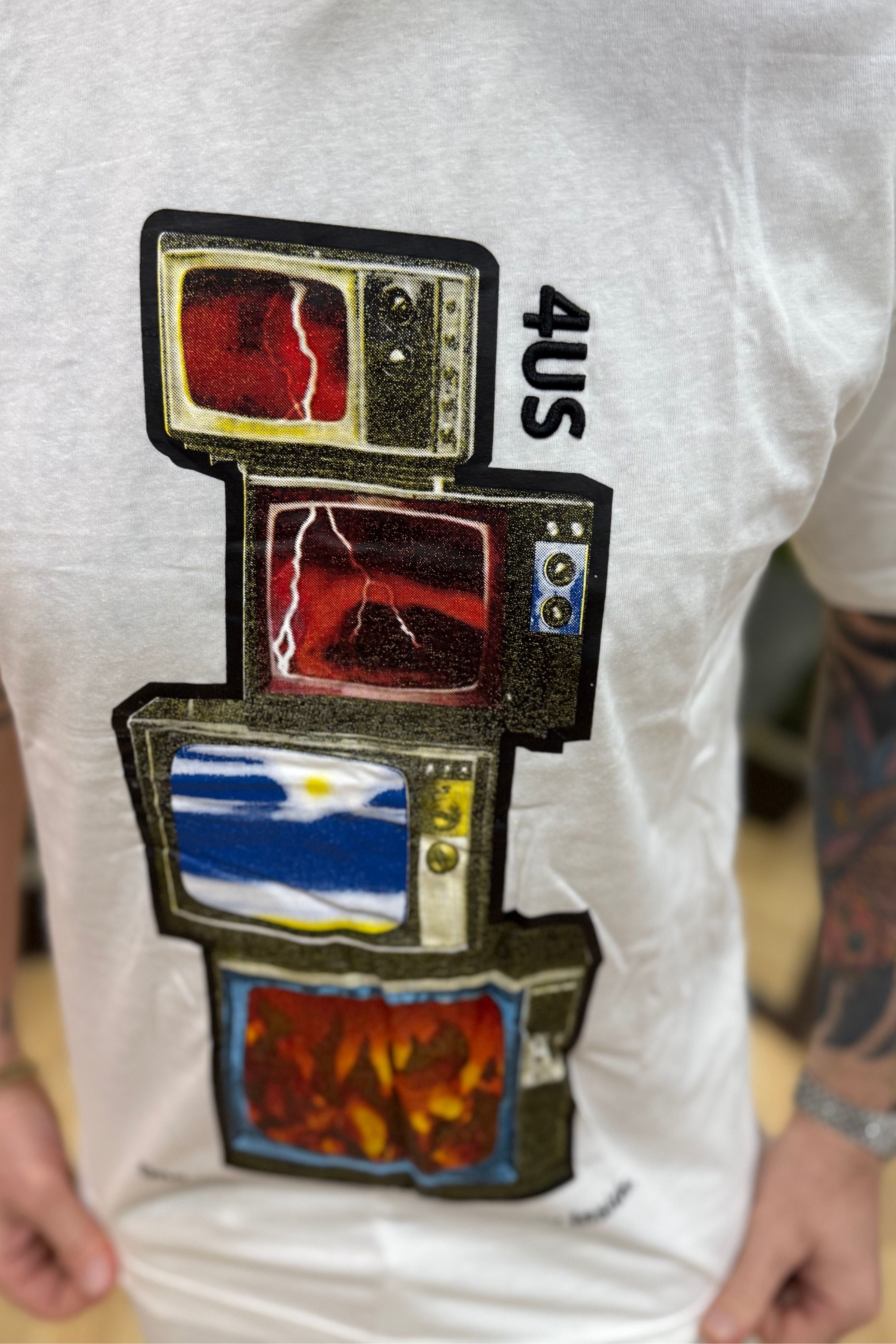 T-Shirt TV 4US Bianco