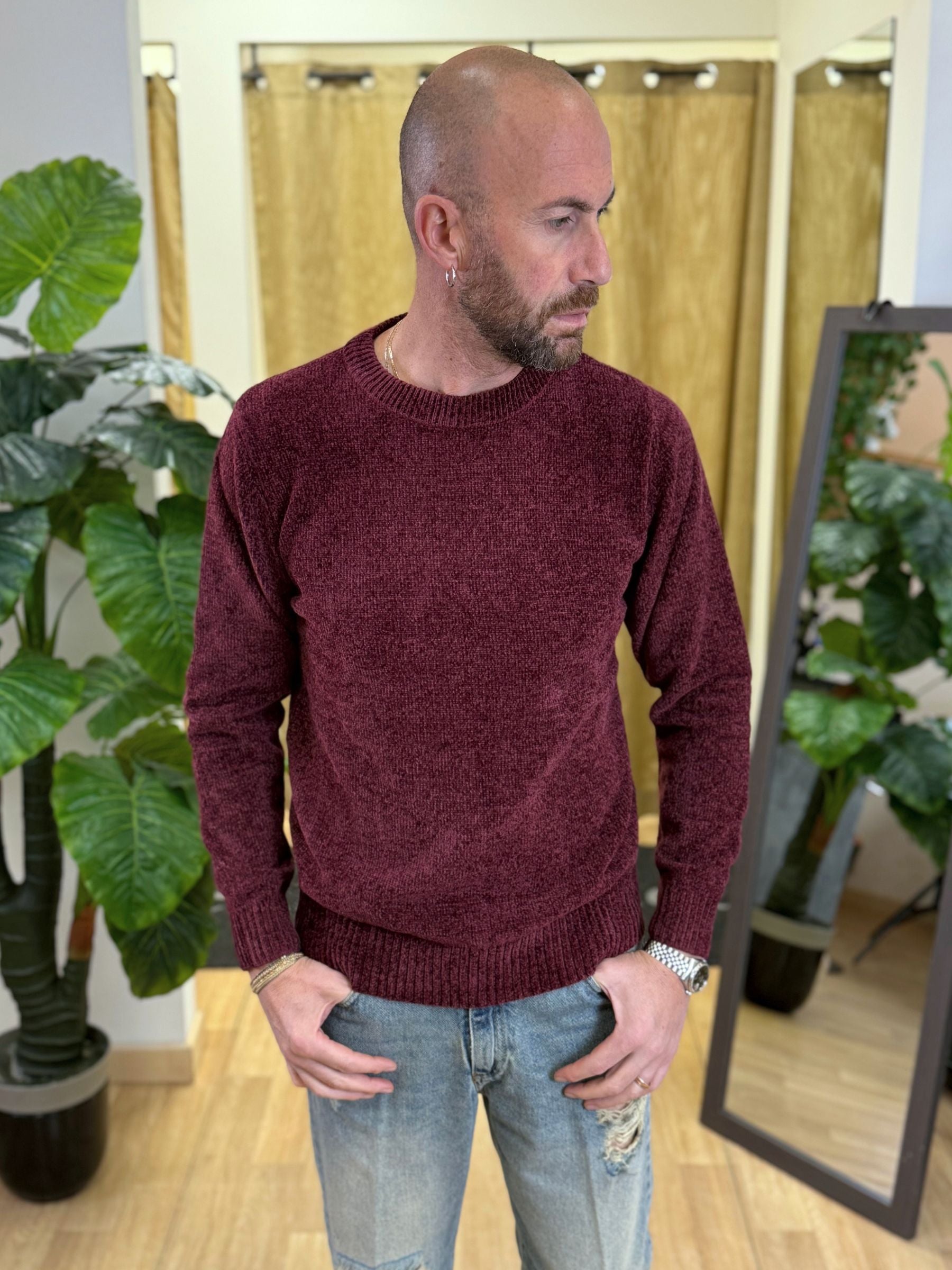 Maglioncino Ciniglia LP Bordeaux