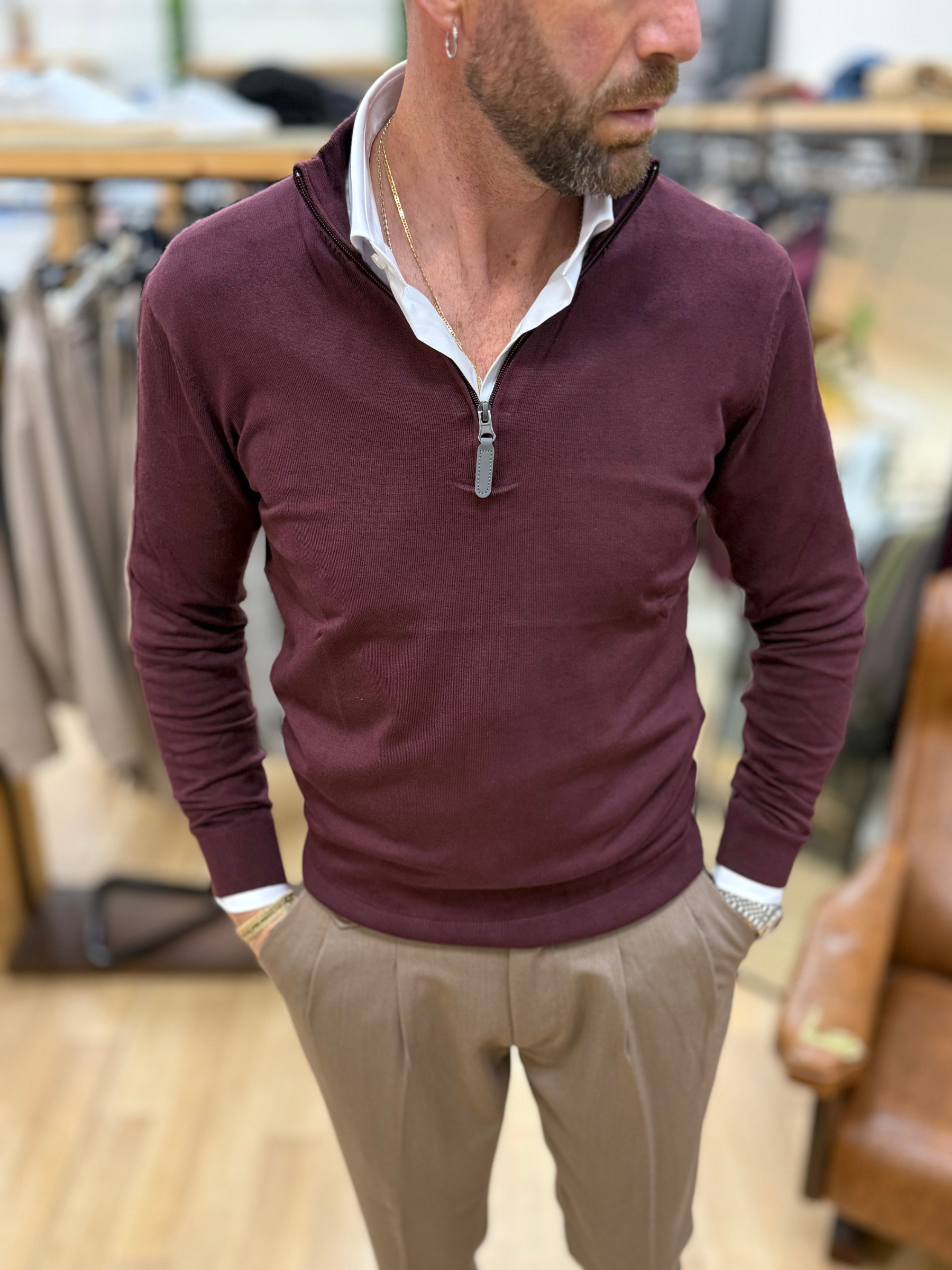Maglia Serafino Bordeaux