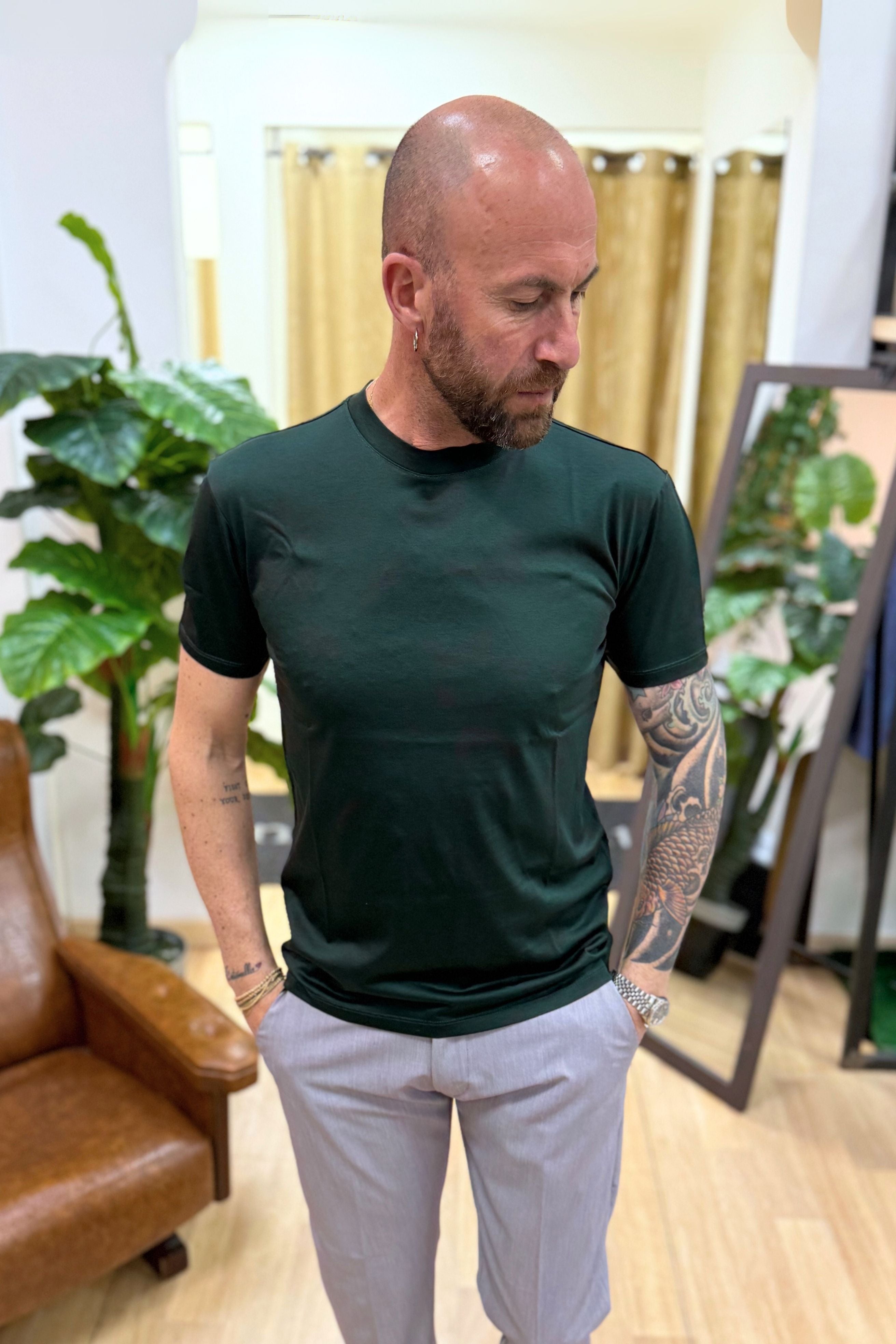 T-Shirt Basic Filo di Scozia Verdone