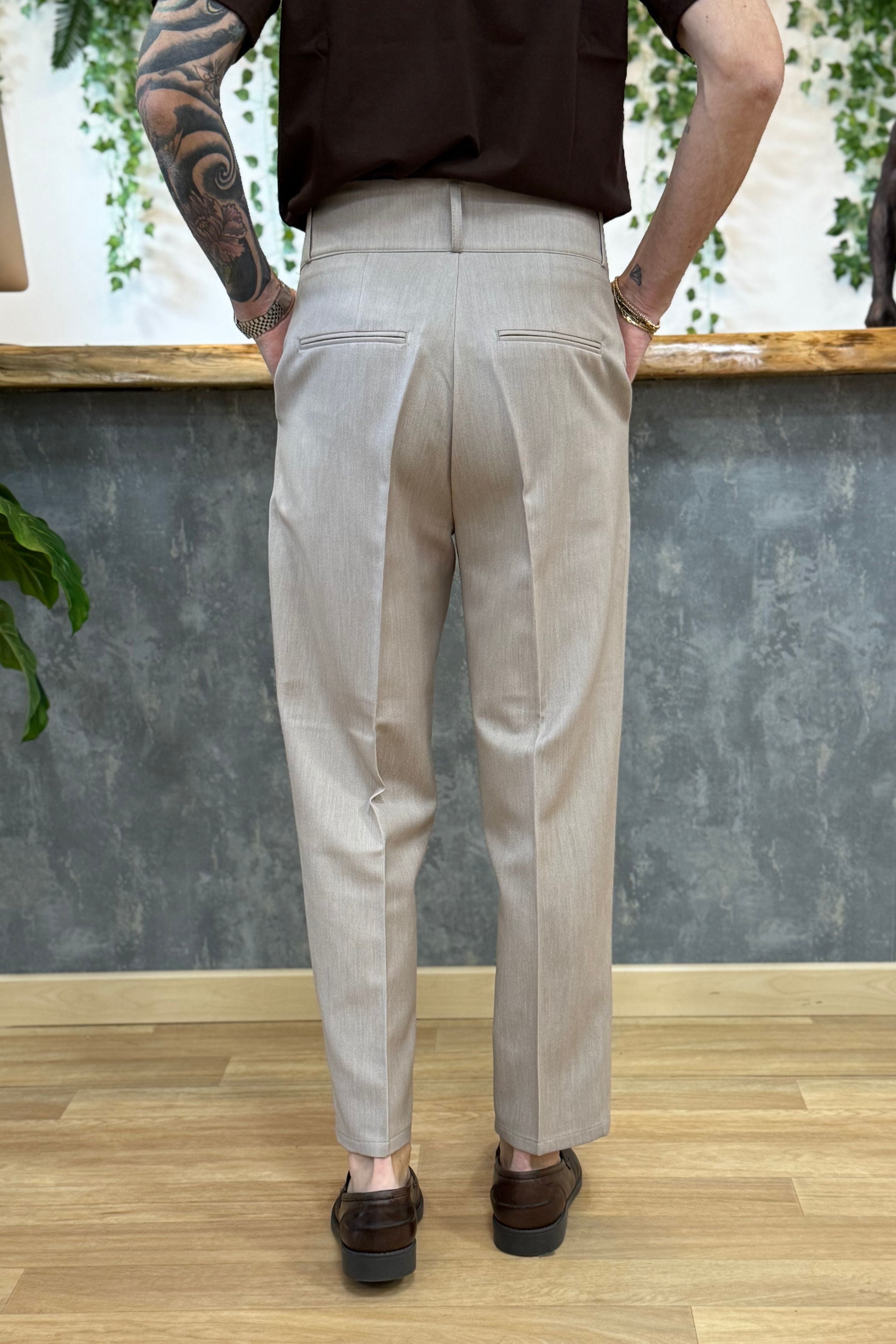 Pantalone Paris Fascia Alta Beige