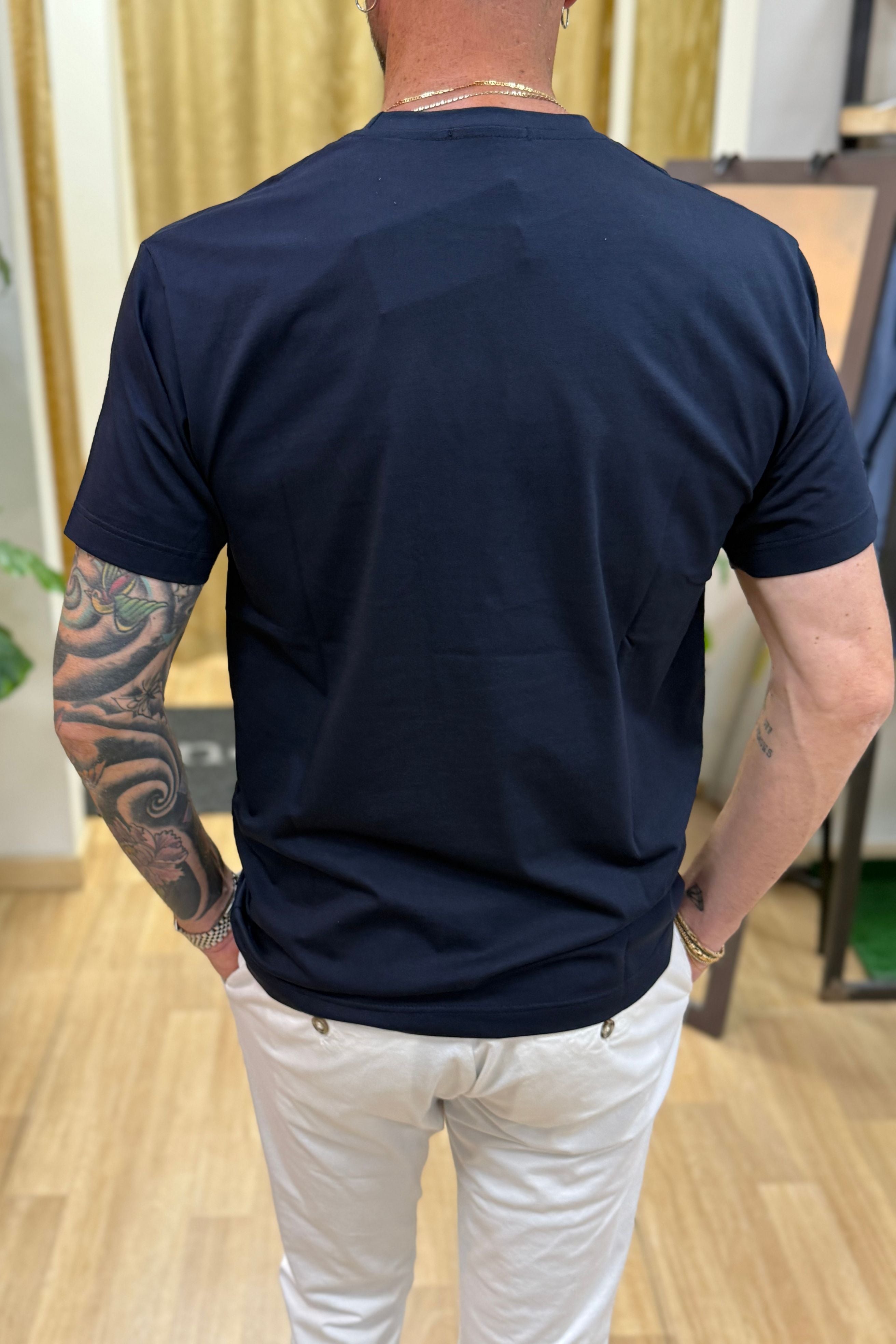 T-Shirt Sorrento Con Taschino Blu