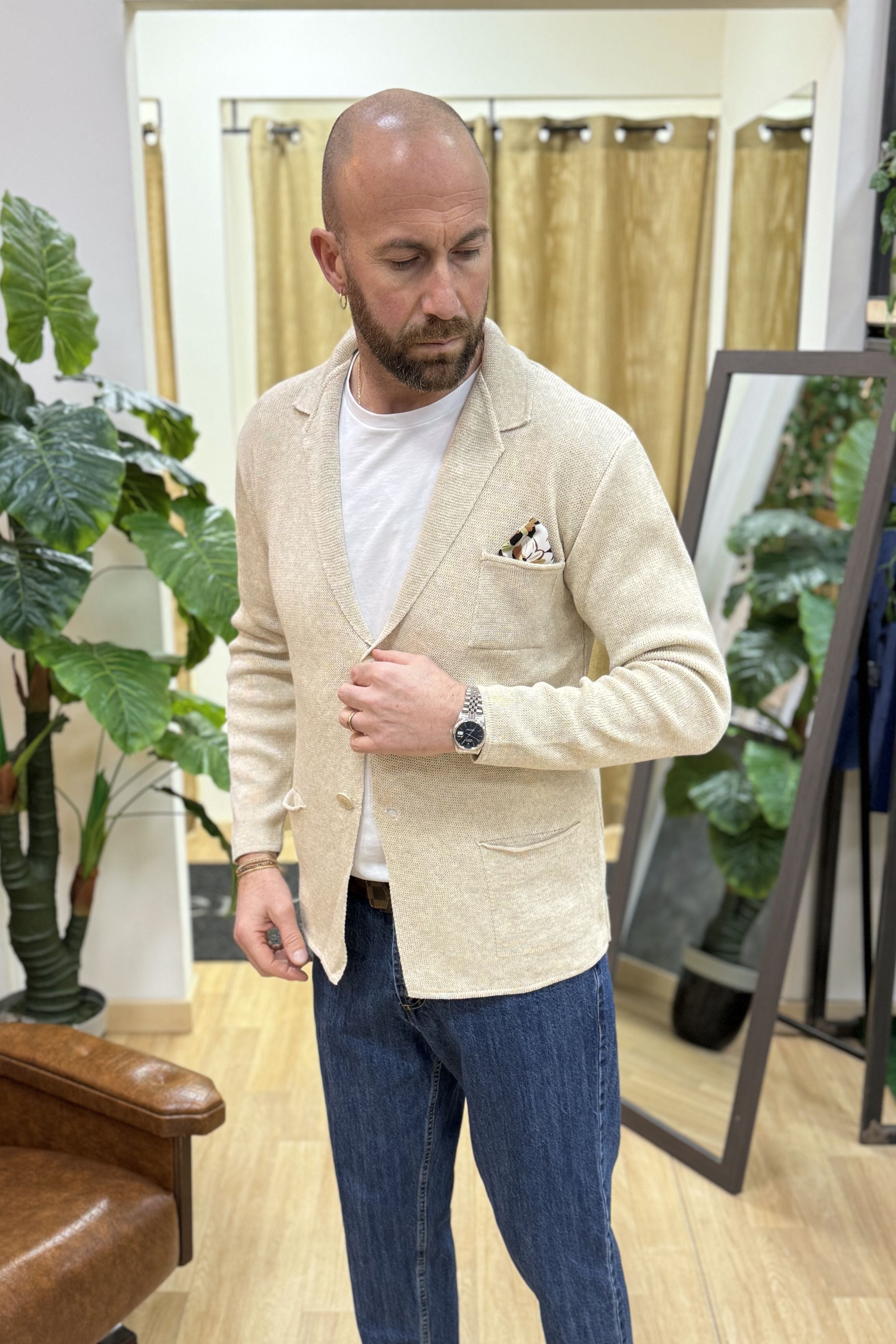 Cardigan/Giacca Cotone Beige