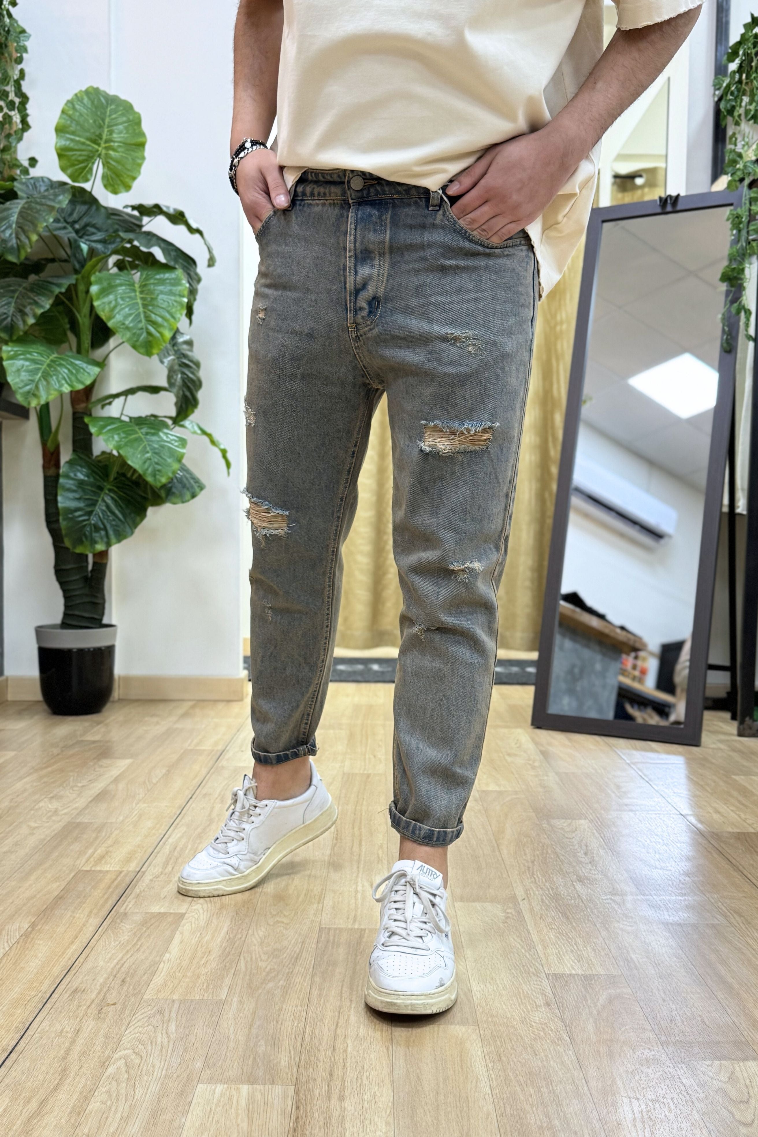 Jeans Vintage a Strappi