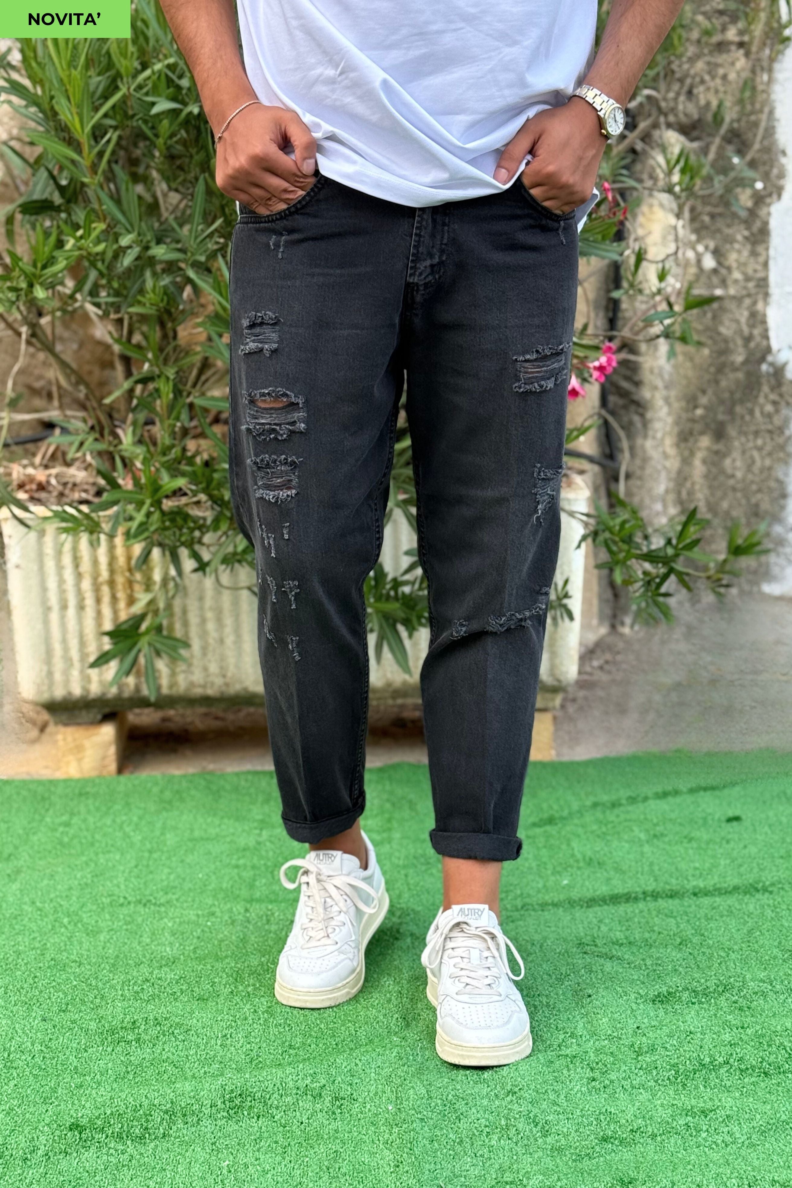 Jeans Marmorizzato BLKS Nero