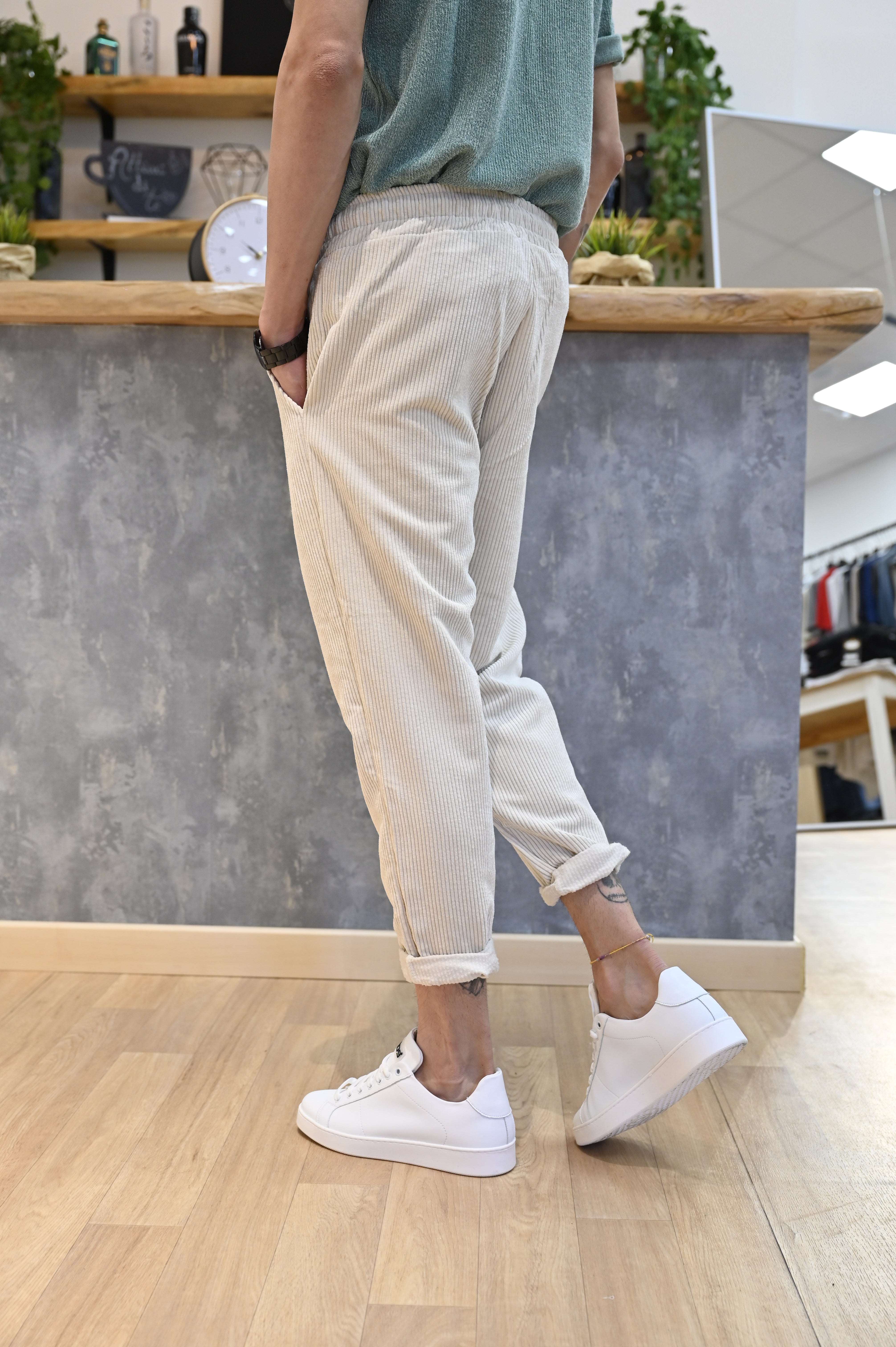 Pantalaccio Bianco In Velluto