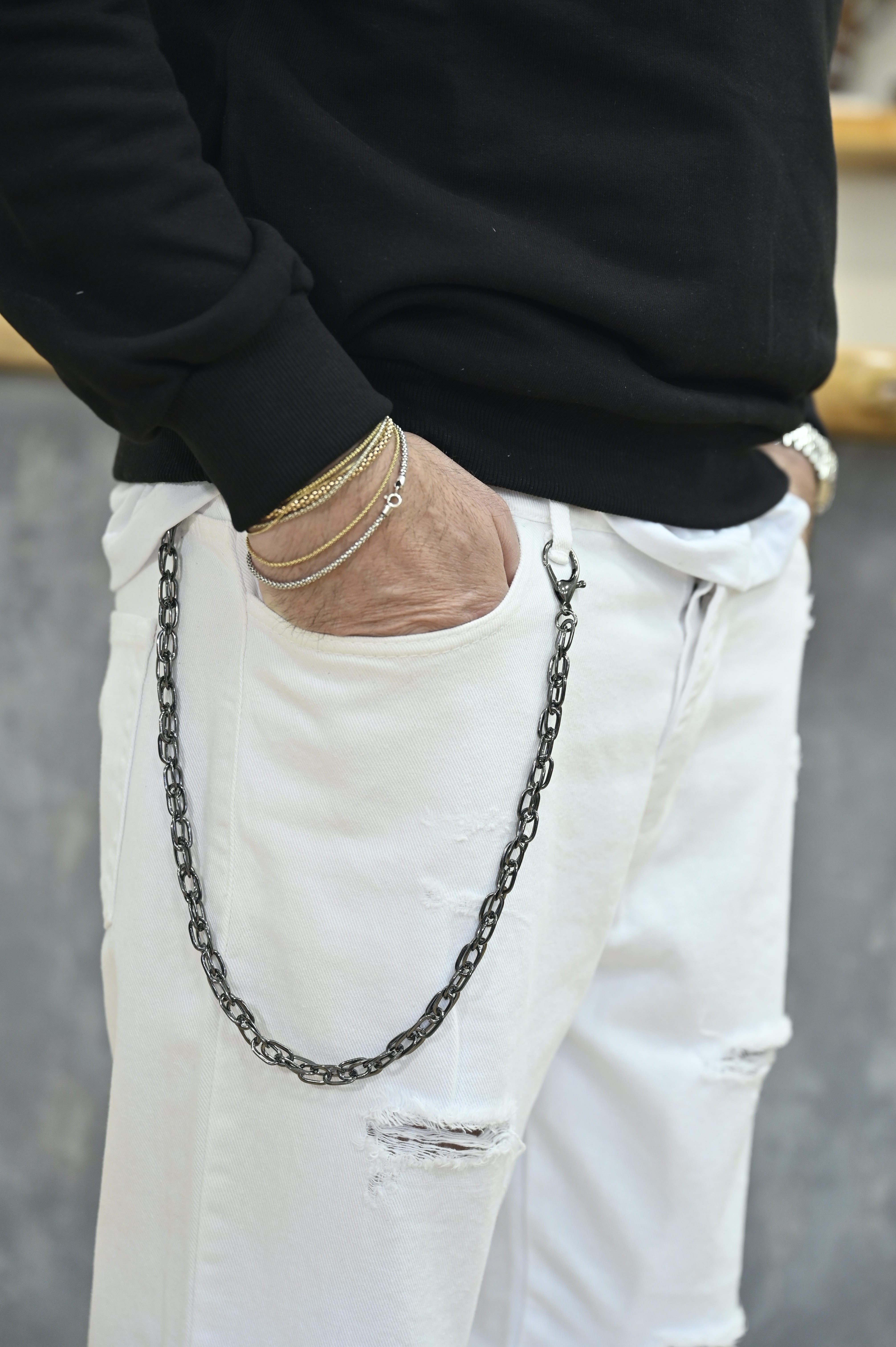 Jeans Bianco A Strappi