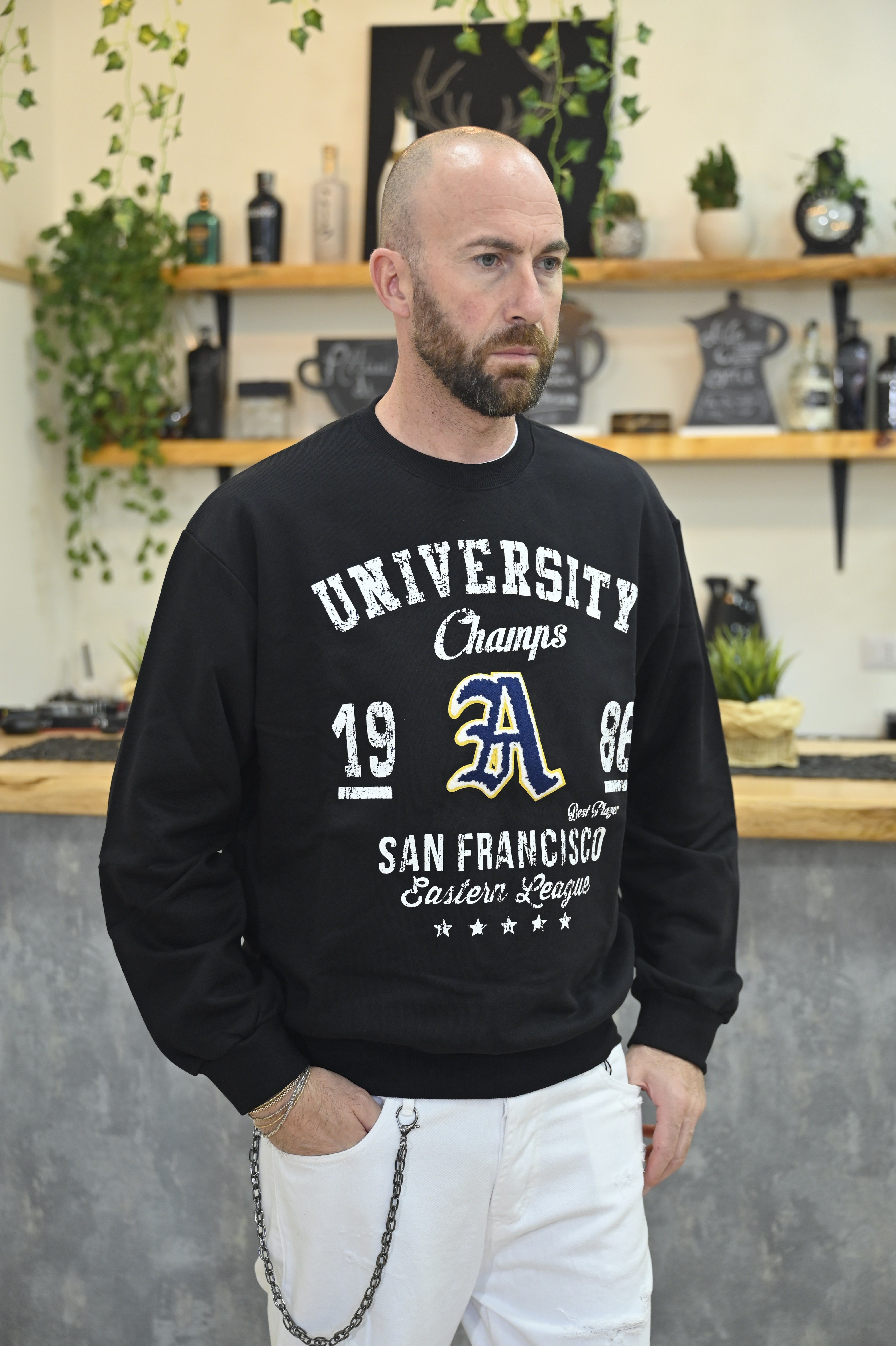 Felpa University Nero