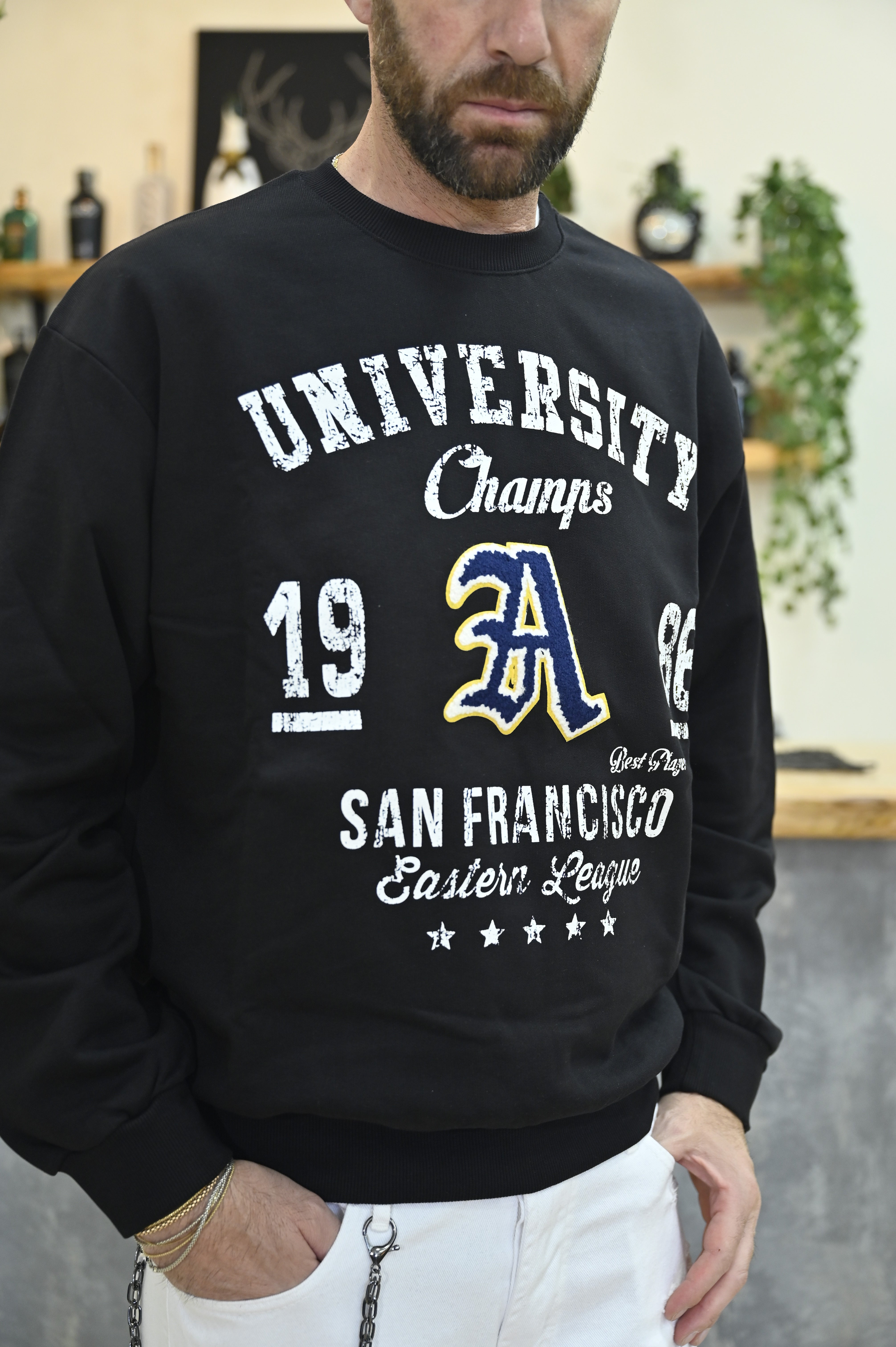 Felpa University Nero