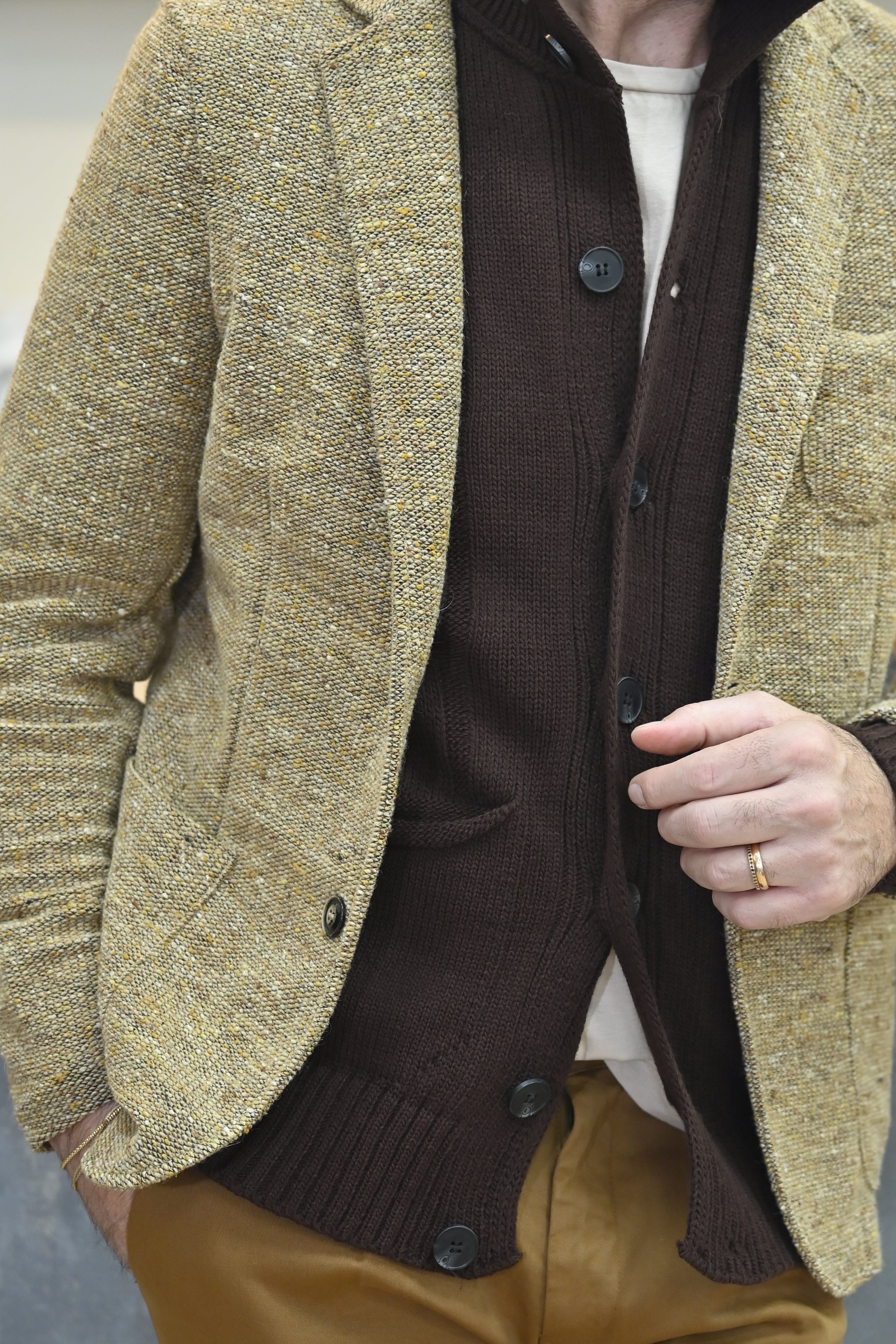 Giacca in Maglina Cammello