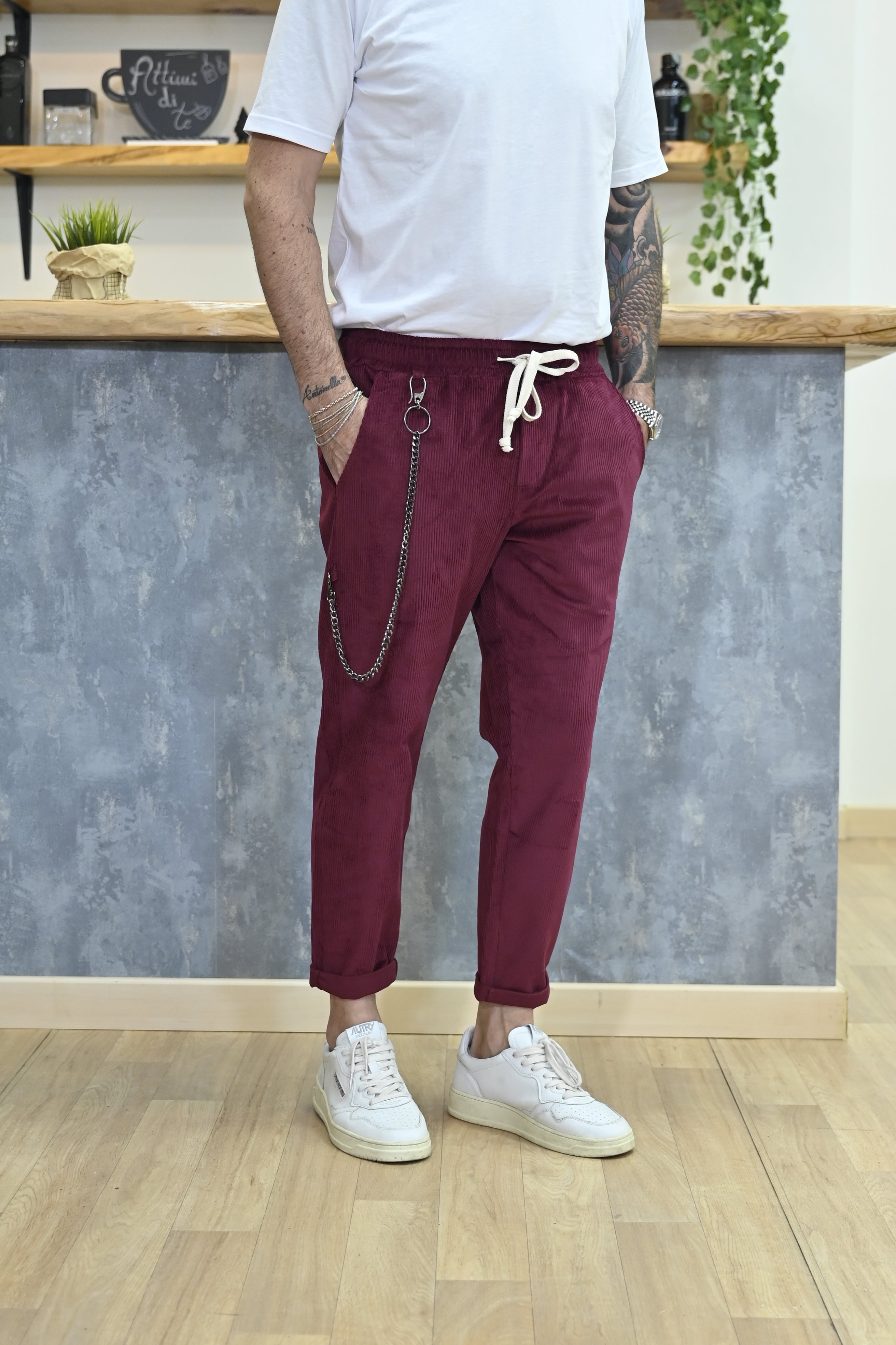 Pantalaccio Bordeaux In Velluto