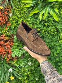 Mocassino In Camoscio Marrone