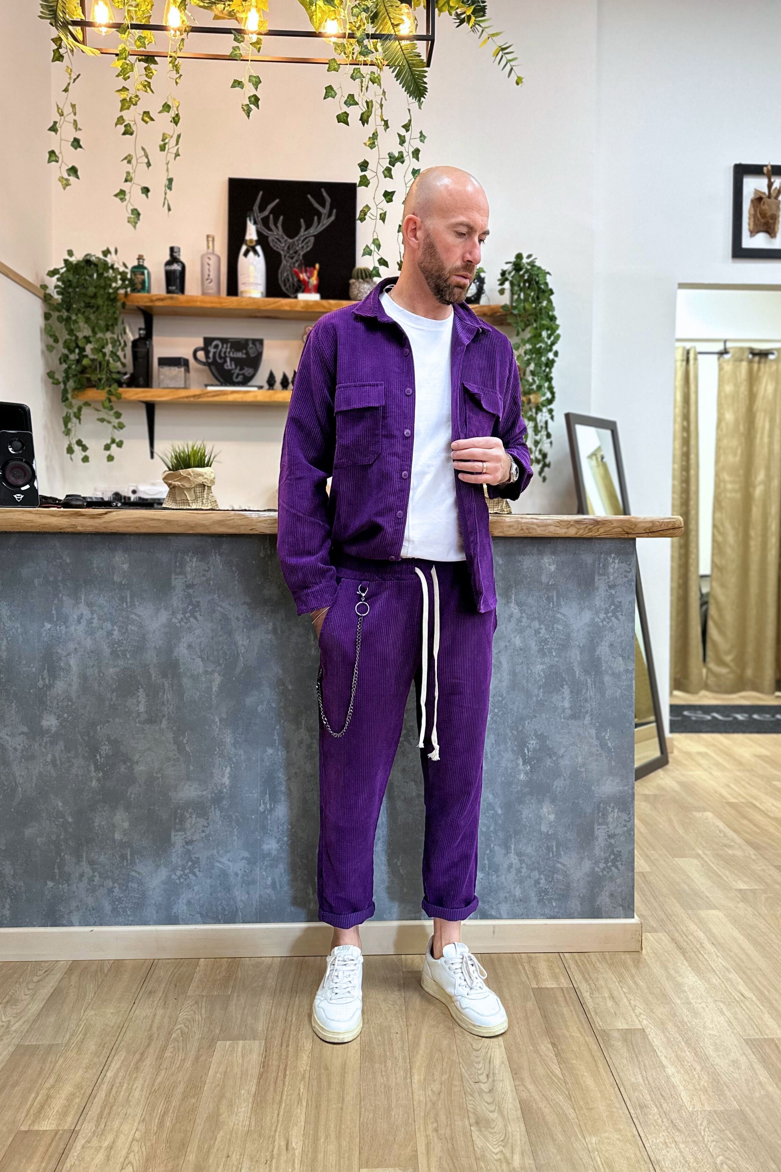 Completo in Velluto Viola