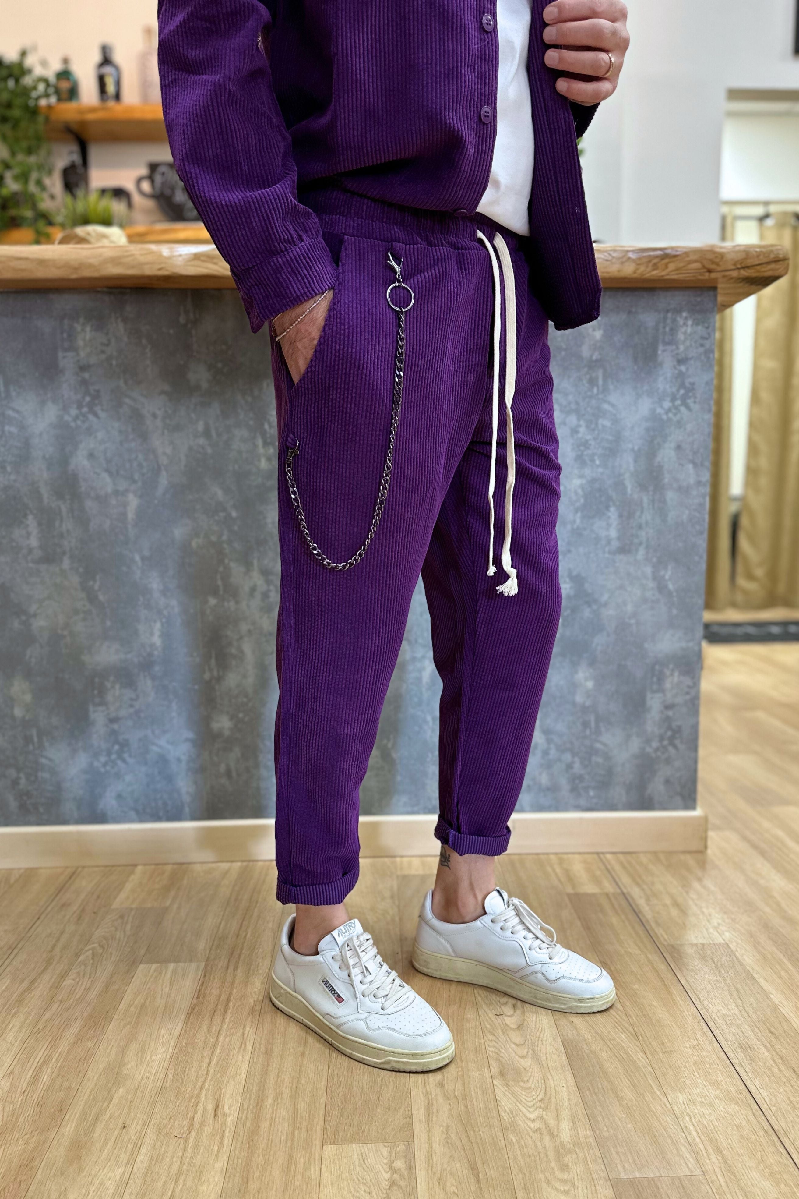 Completo in Velluto Viola