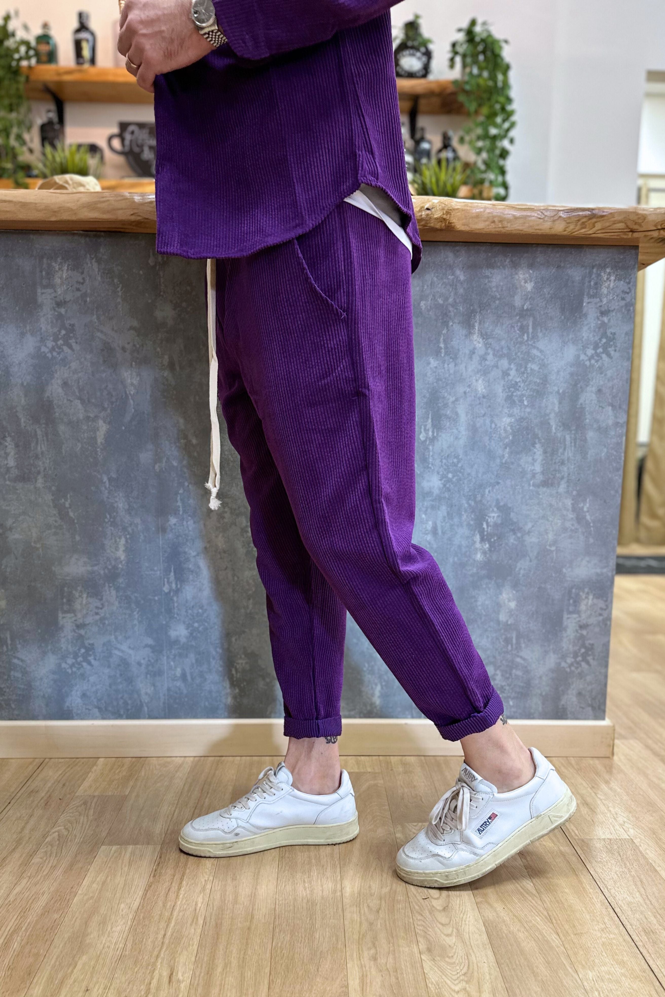 Completo in Velluto Viola