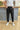Jeans Nero A Strappi